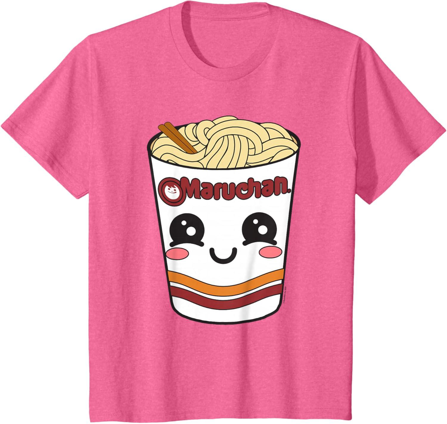 image:imageMaruchan Cute Ramen Noodle Cup Face TShirt SmallPink Heather