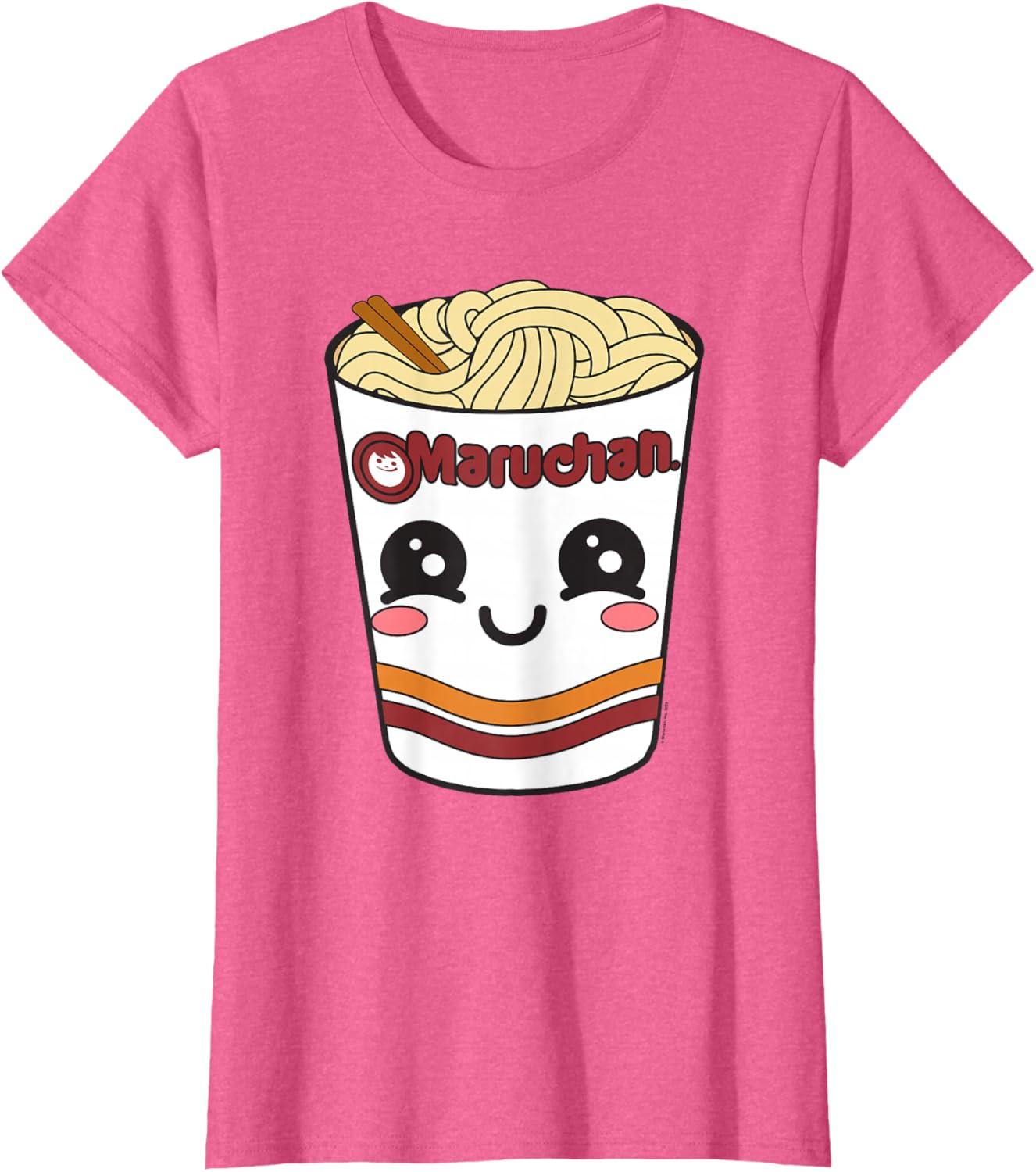 image:imageMaruchan Cute Ramen Noodle Cup Face TShirt SmallPink Heather
