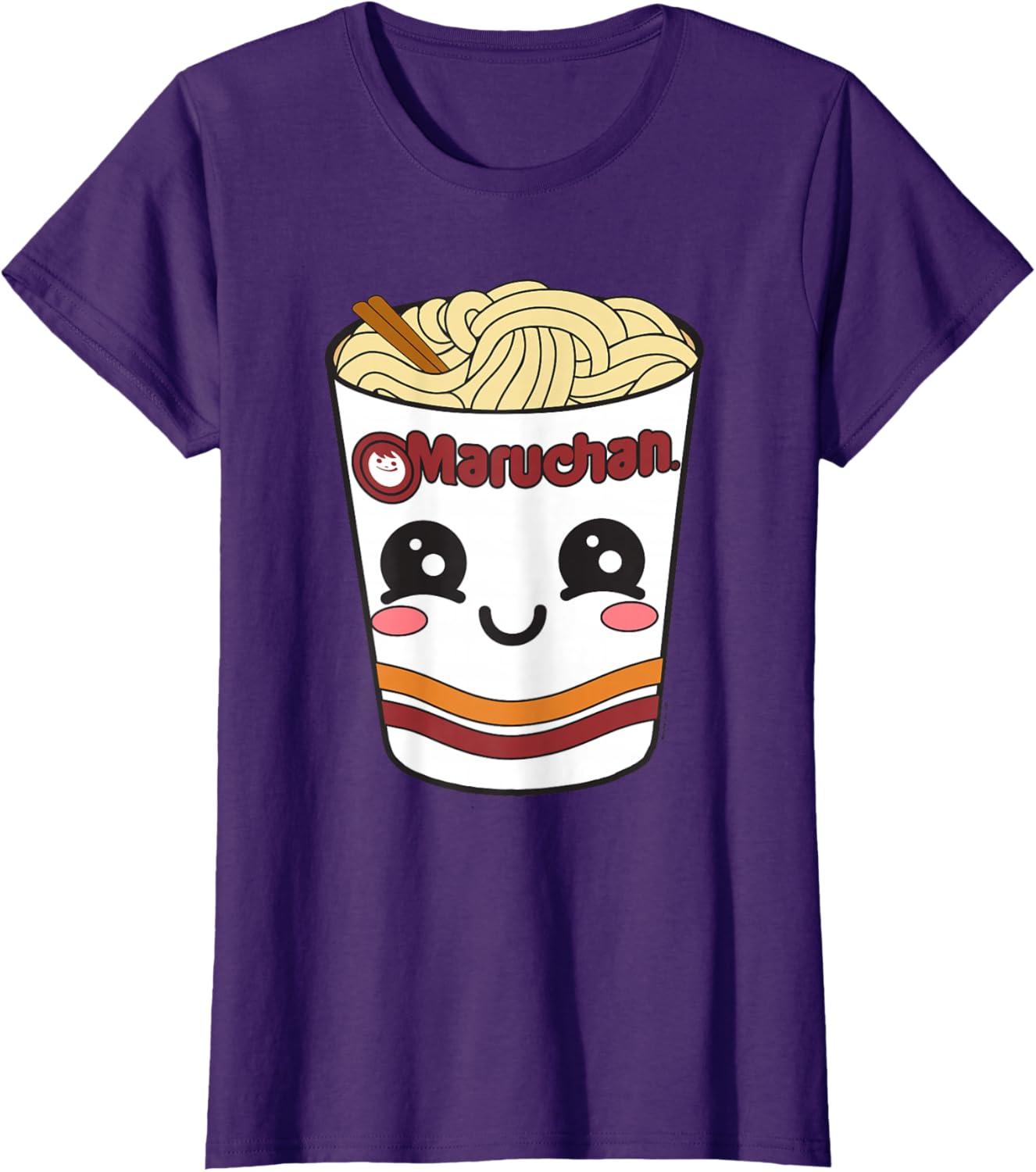 image:imageMaruchan Cute Ramen Noodle Cup Face TShirt SmallPurple
