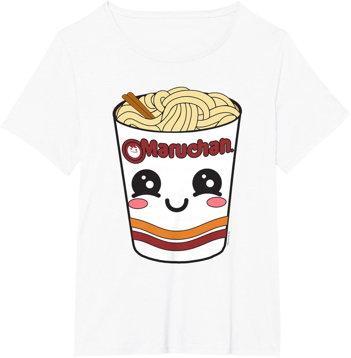 image:imageMaruchan Cute Ramen Noodle Cup Face TShirt SmallWhite