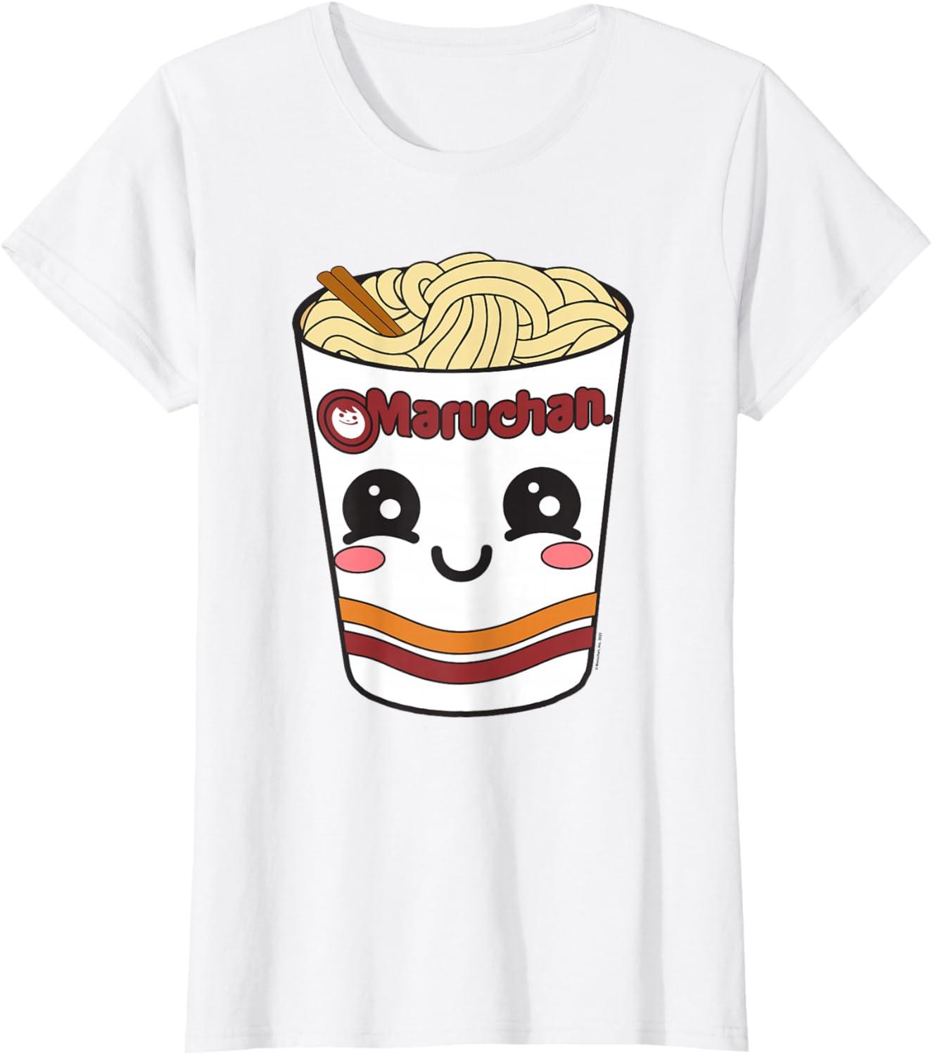image:imageMaruchan Cute Ramen Noodle Cup Face TShirt SmallWhite