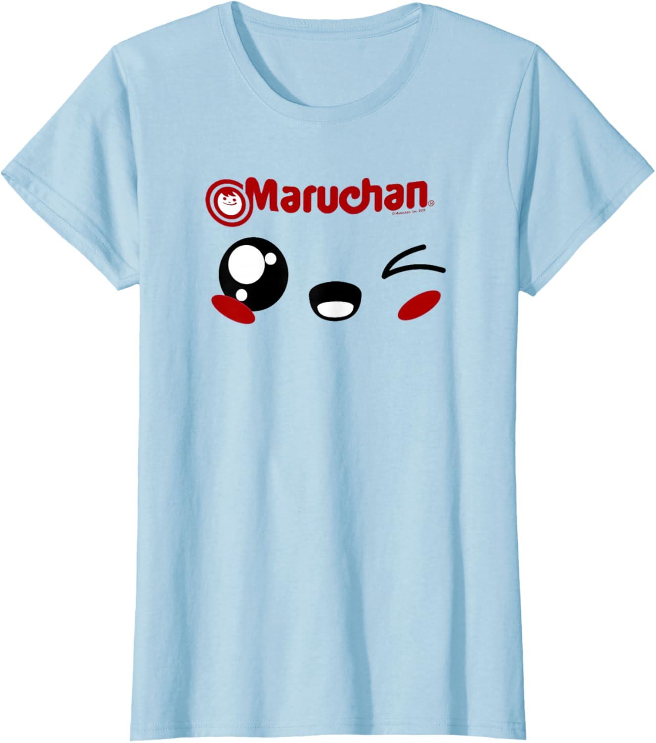 image:imageMaruchan Cute Winking Happy Face TShirtBaby Blue