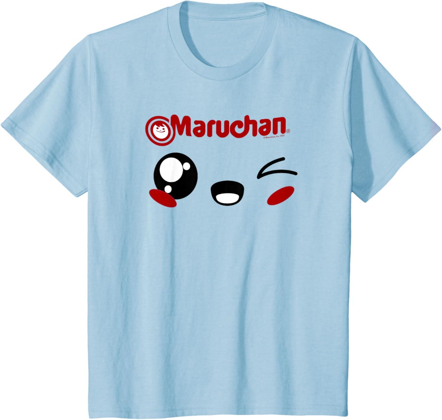 image:imageMaruchan Cute Winking Happy Face TShirtBaby Blue
