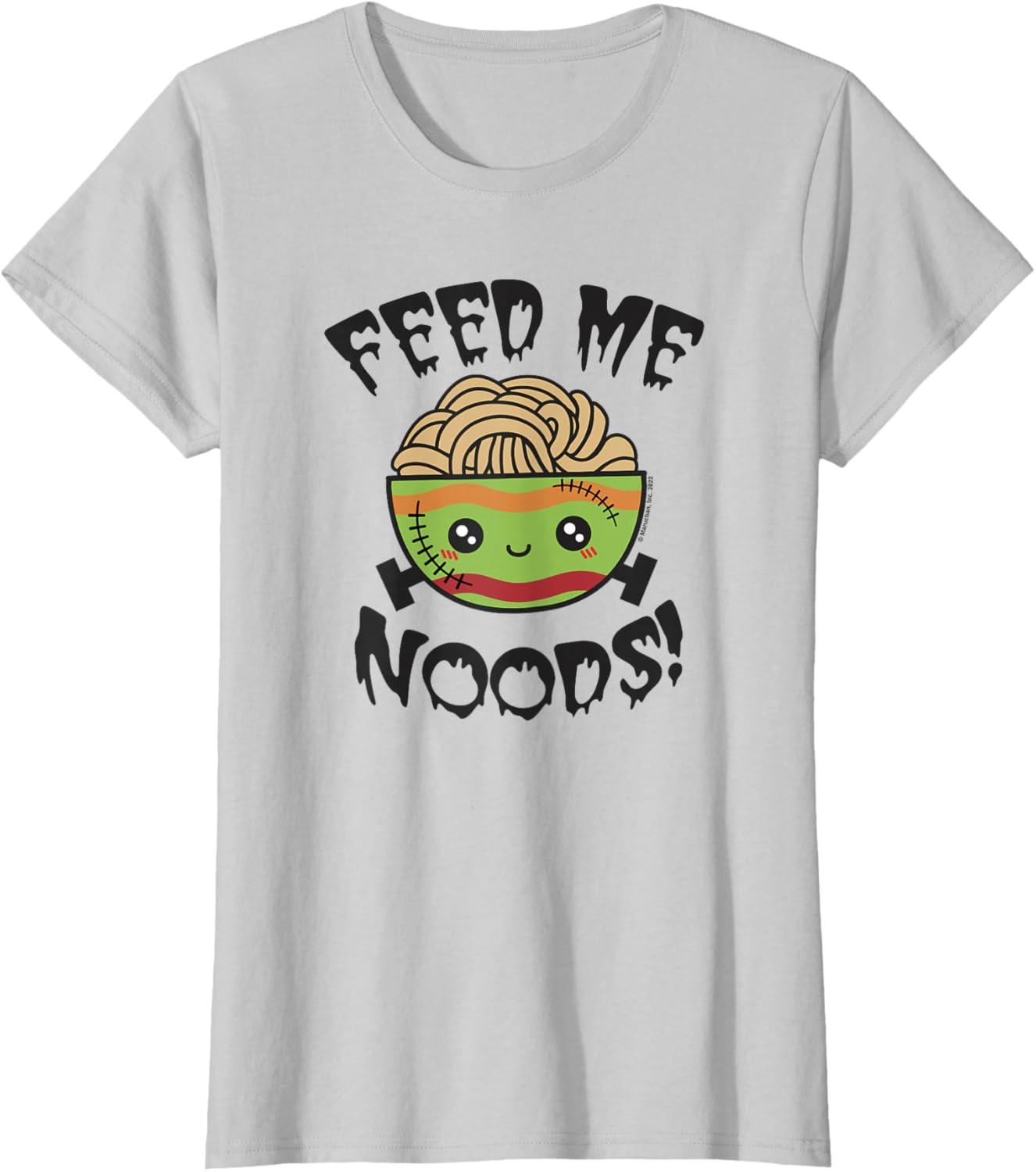 image:imageMaruchan Feed Me Noods Halloween Frankenstein Bowl TShirtSilver Grey