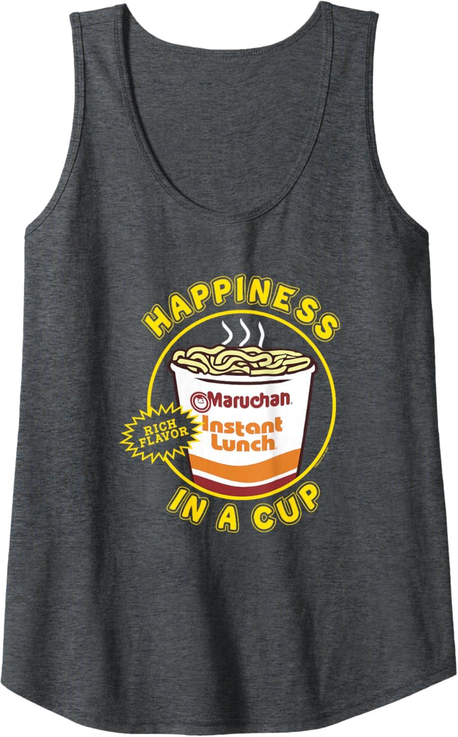 image:imageMaruchan Happiness In A Cup Instant Lunch Poster Tank TopDark Heather Grey