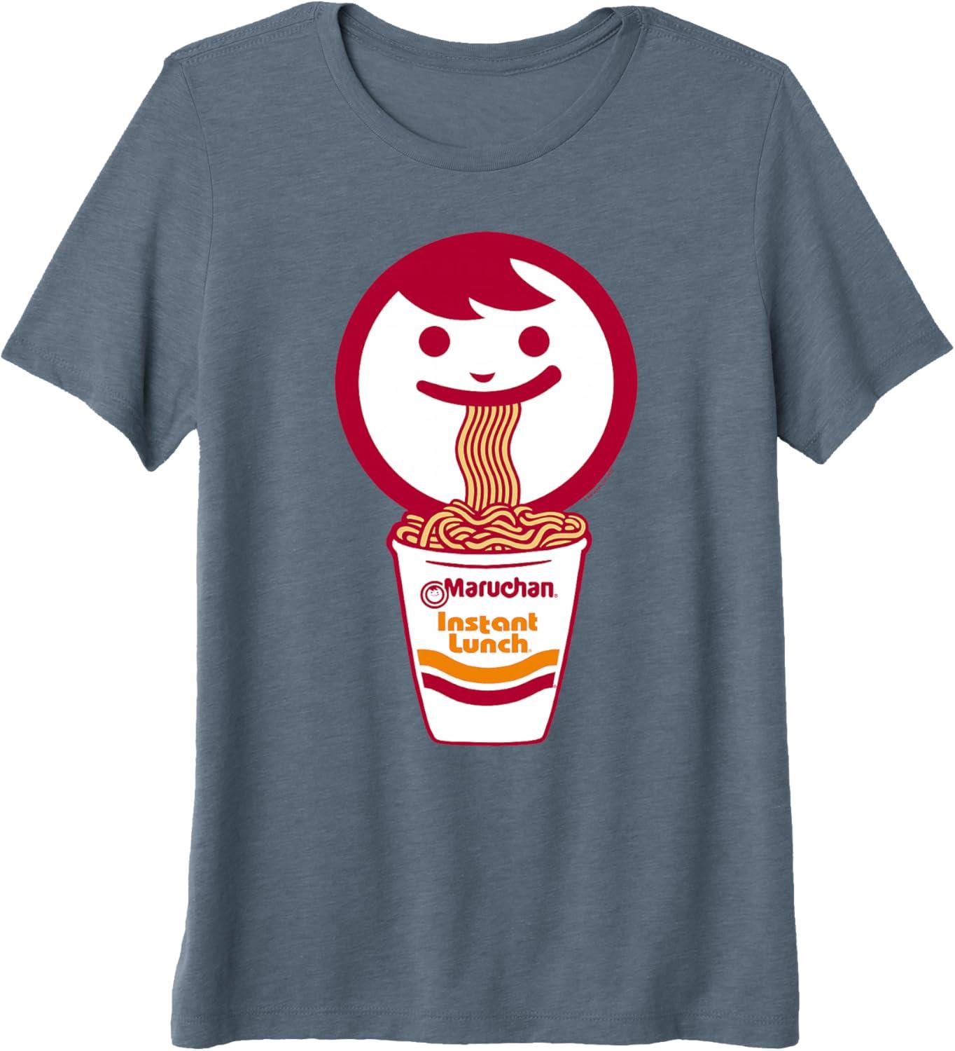 image:imageMaruchan Happy Face Eating Ramen Noodles Premium Triblend TShirtSlate Grey