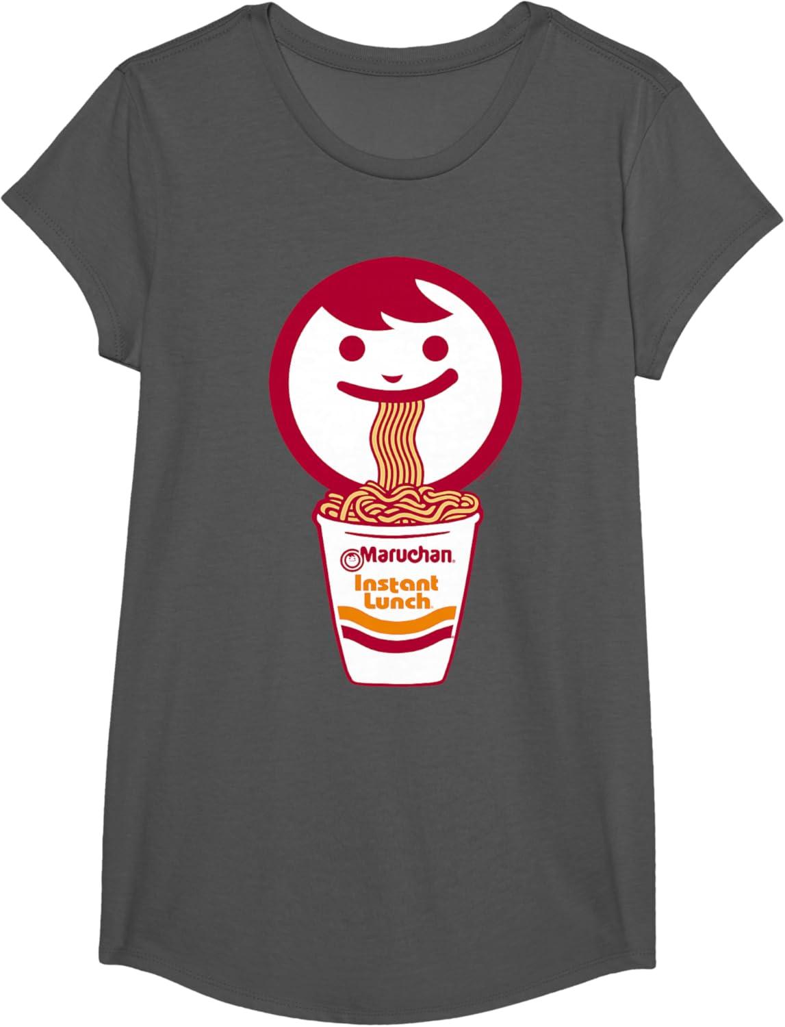 image:imageMaruchan Happy Face Eating Ramen Noodles TShirt SmallAsphalt Grey