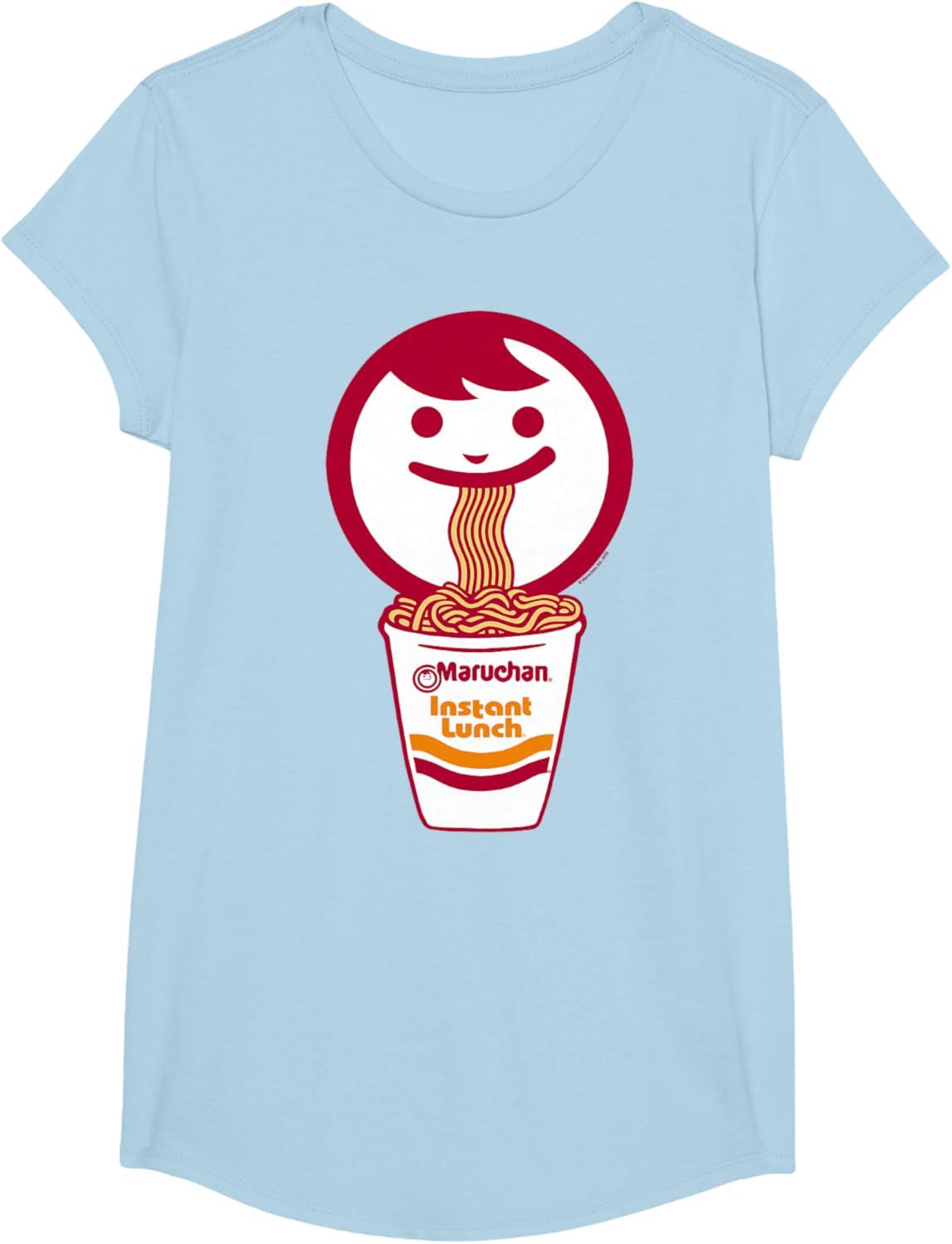 image:imageMaruchan Happy Face Eating Ramen Noodles TShirt SmallBaby Blue