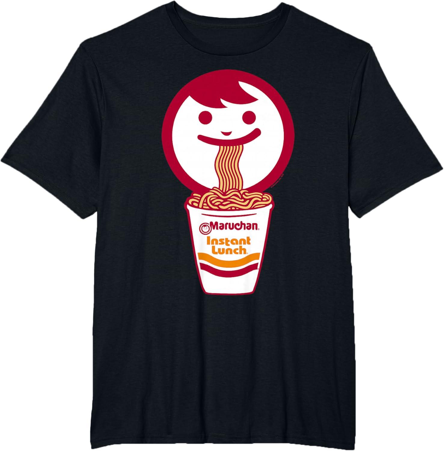 image:imageMaruchan Happy Face Eating Ramen Noodles TShirt SmallBlack