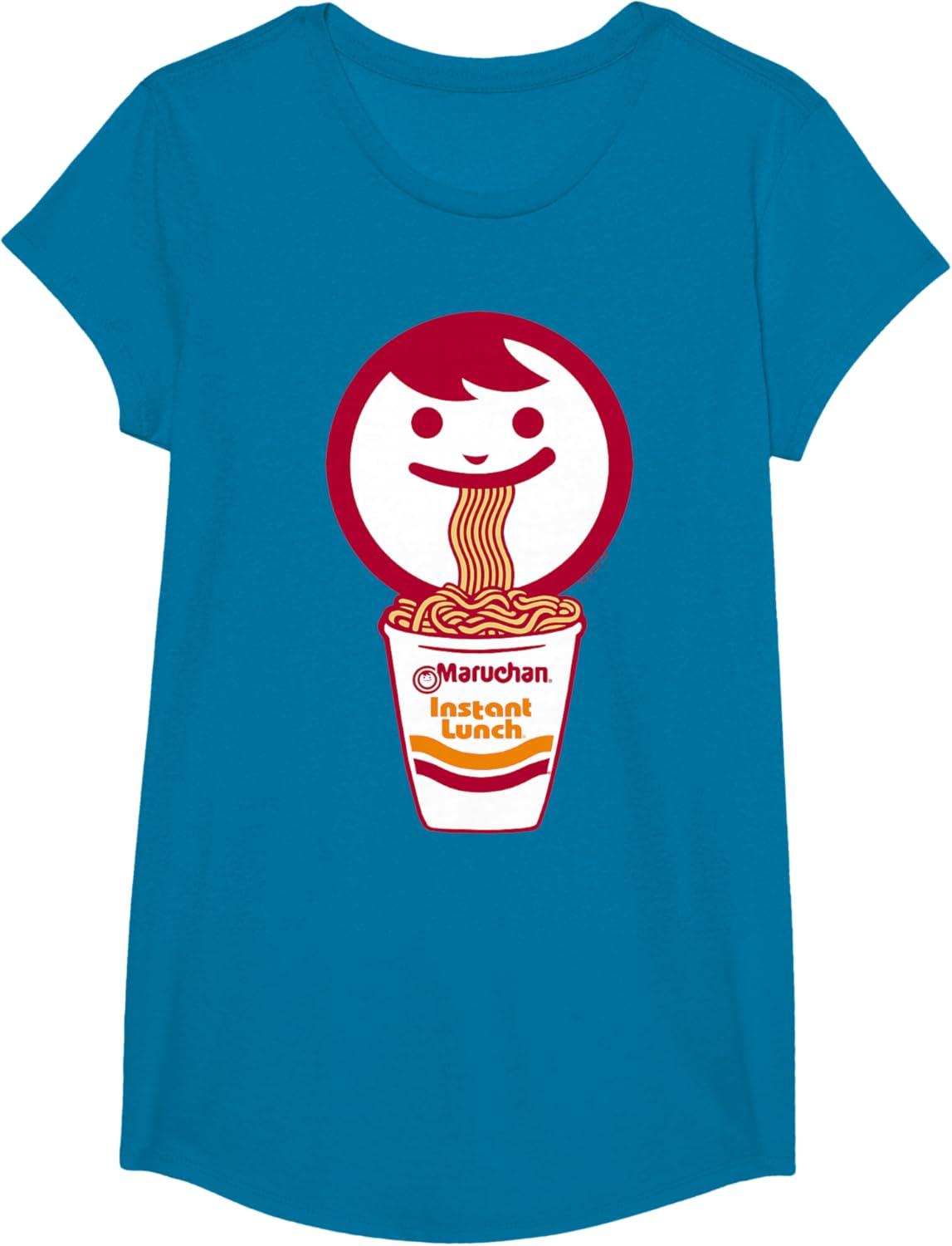 image:imageMaruchan Happy Face Eating Ramen Noodles TShirt SmallSapphire Blue
