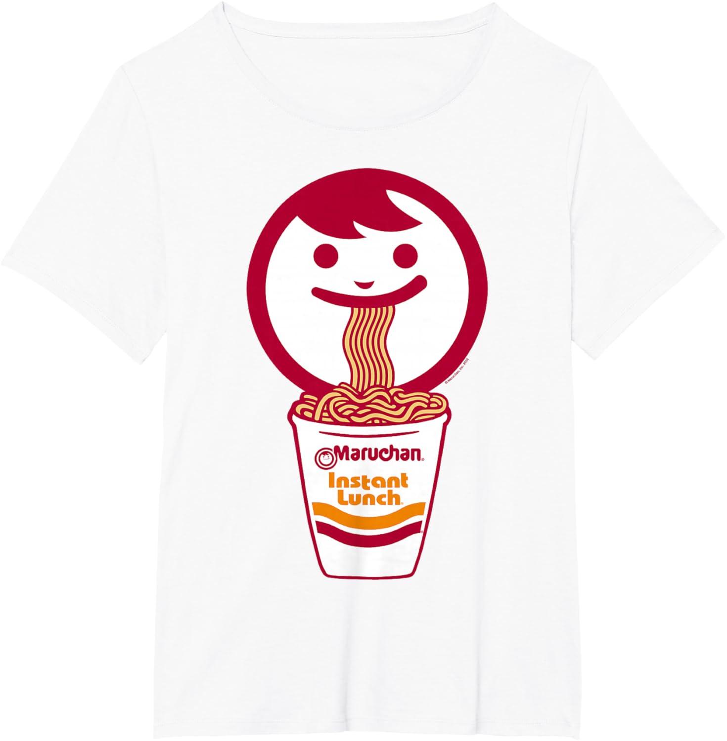 image:imageMaruchan Happy Face Eating Ramen Noodles TShirt SmallWhite