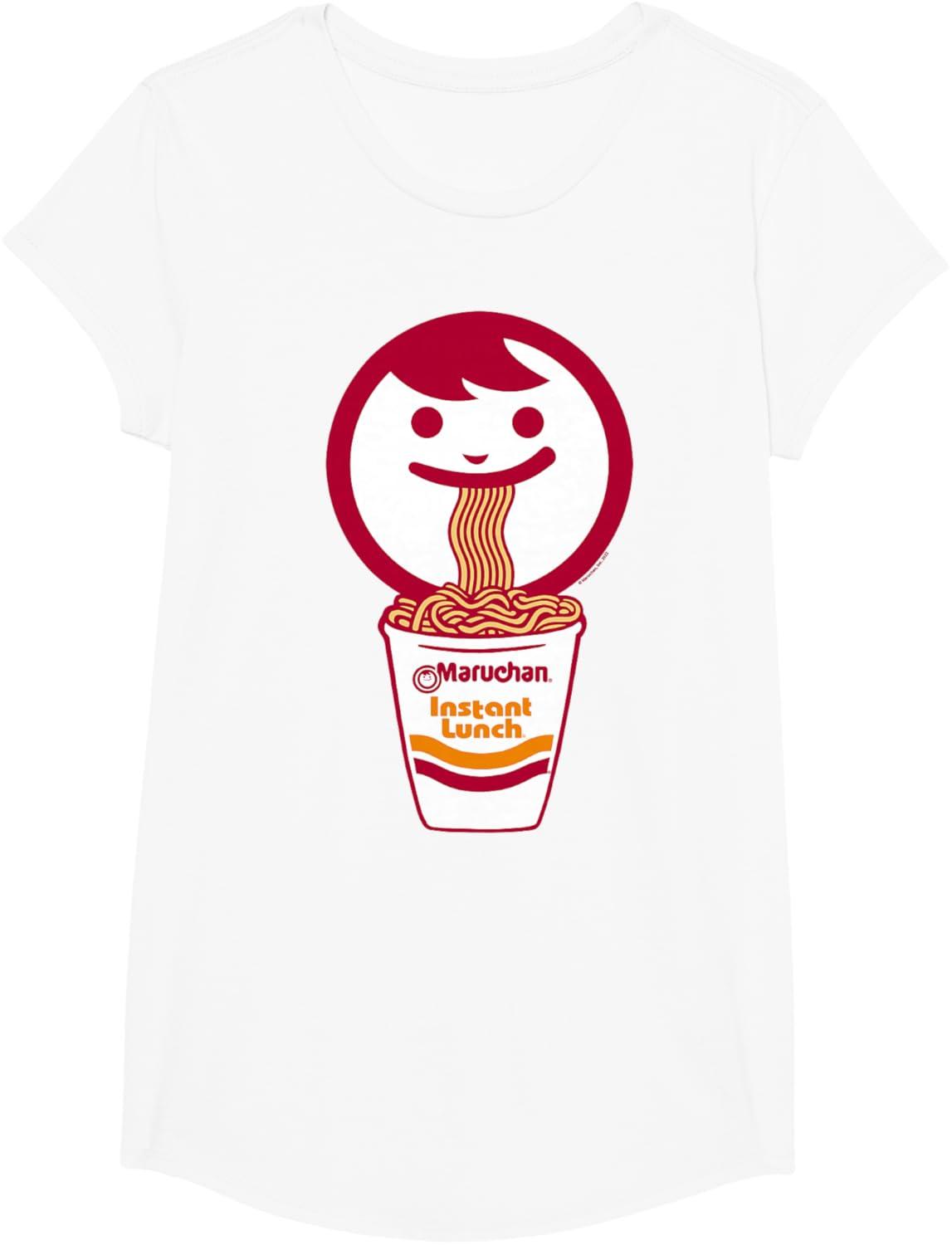 image:imageMaruchan Happy Face Eating Ramen Noodles TShirt SmallWhite