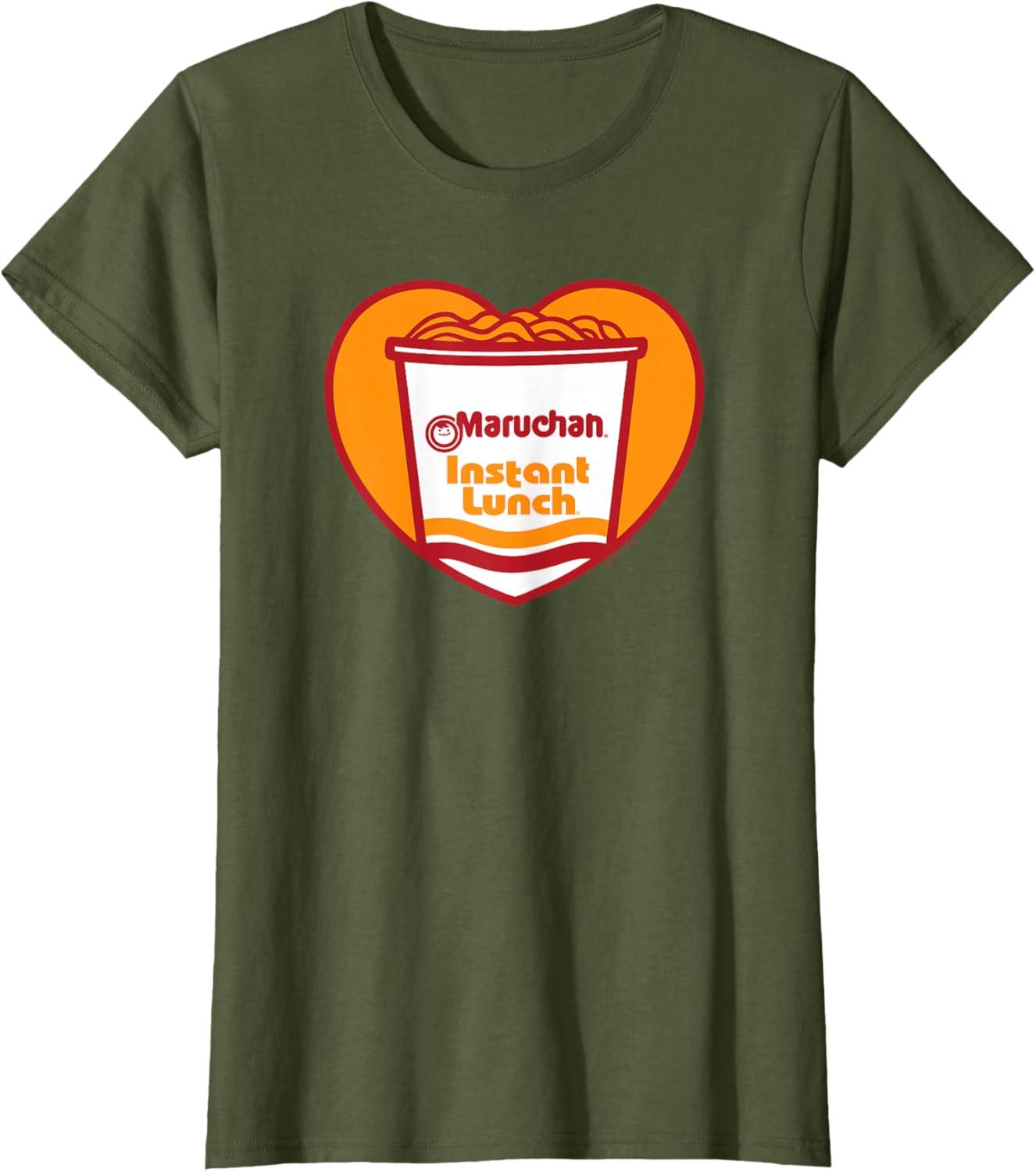 image:imageMaruchan Heart Instant Lunch Ramen Soup Cup TShirtOlive Green