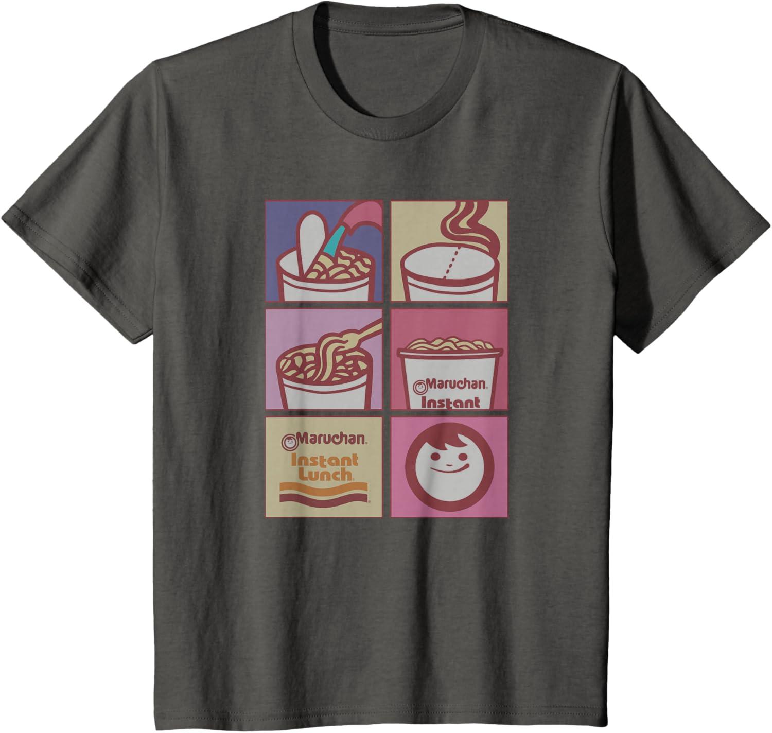image:imageMaruchan Instant Lunch Boxed Up Cooking Instructions Panel TShirtAsphalt Grey