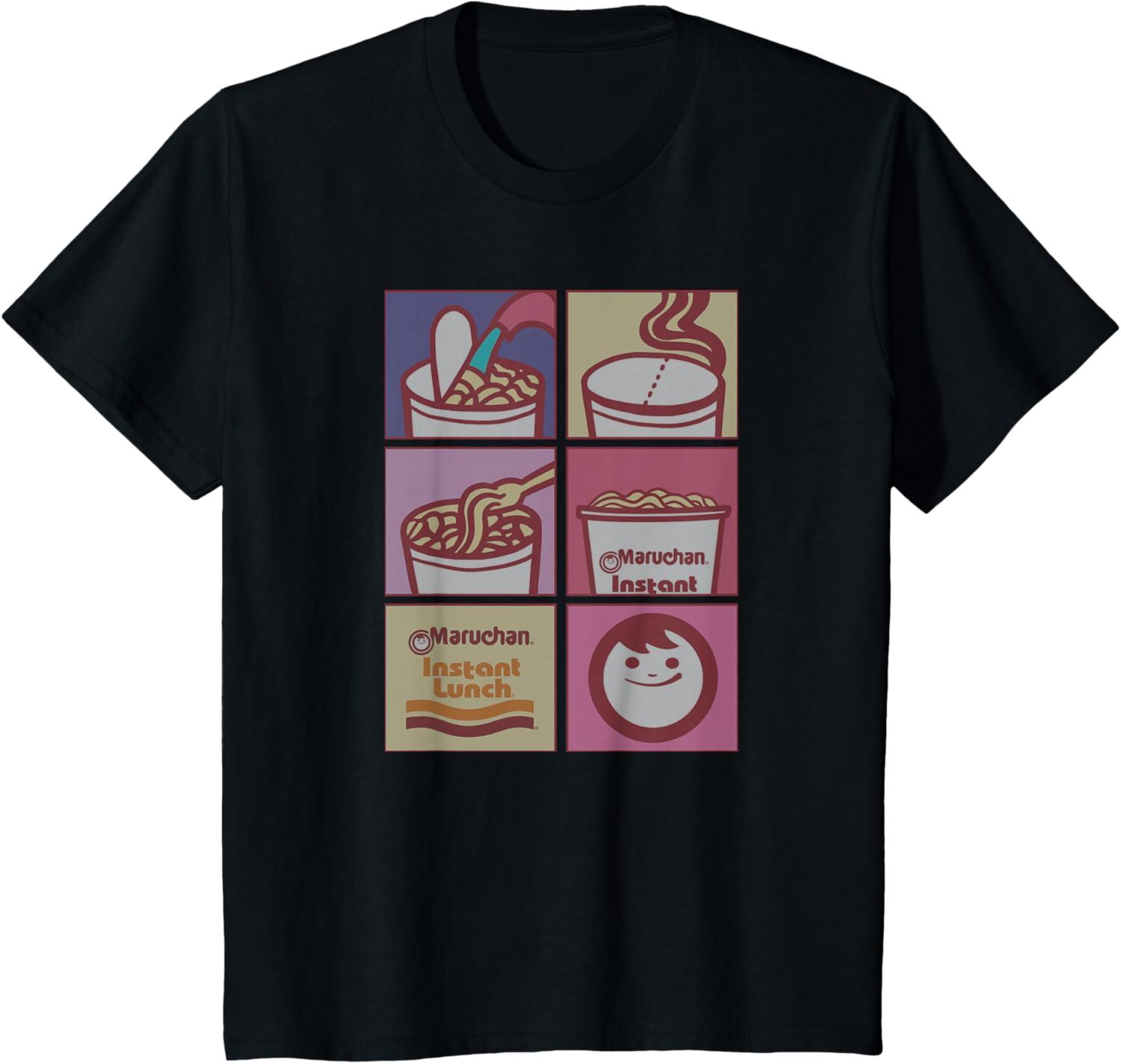 image:imageMaruchan Instant Lunch Boxed Up Cooking Instructions Panel TShirtBlack