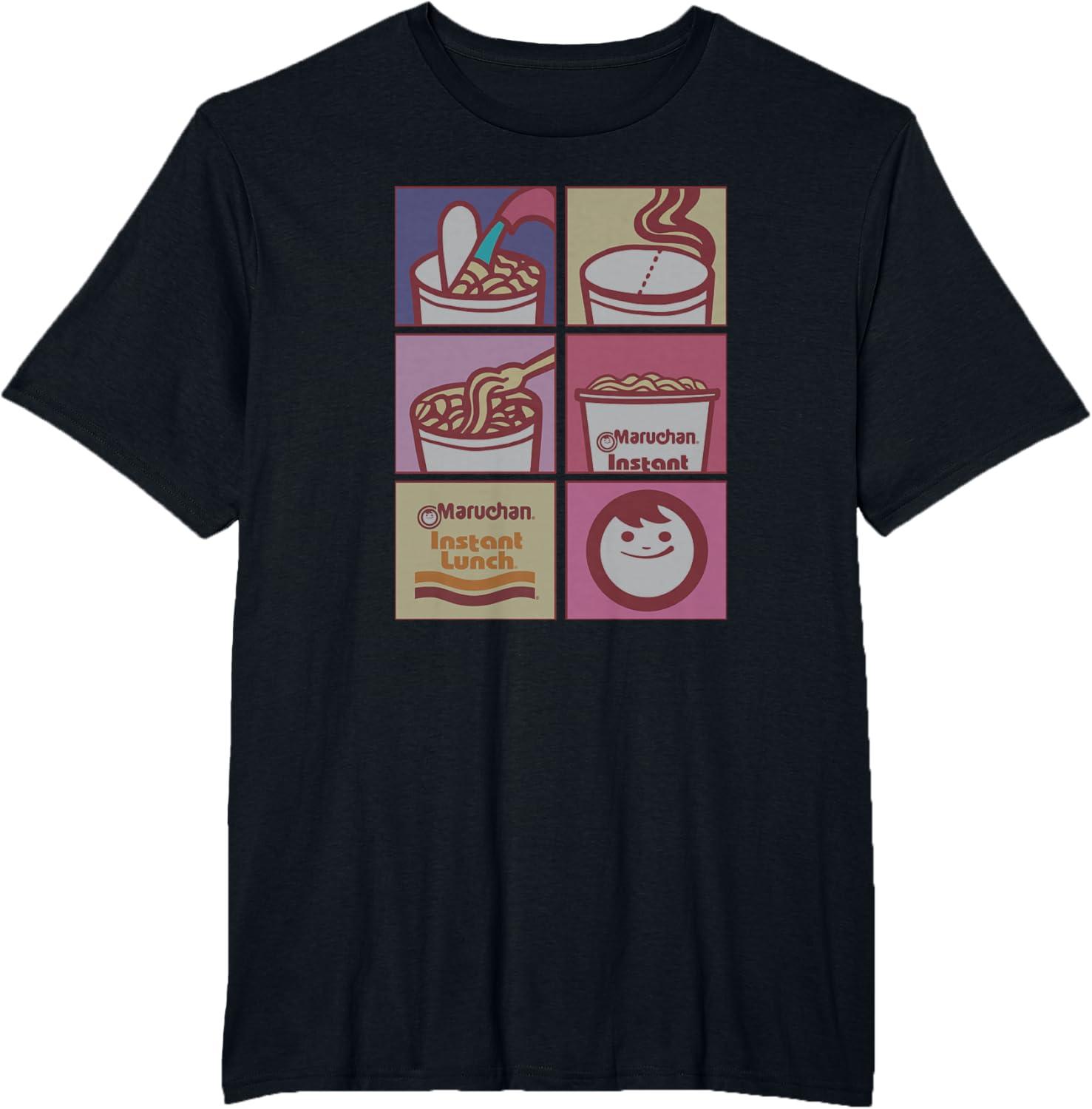 image:imageMaruchan Instant Lunch Boxed Up Cooking Instructions Panel TShirtBlack