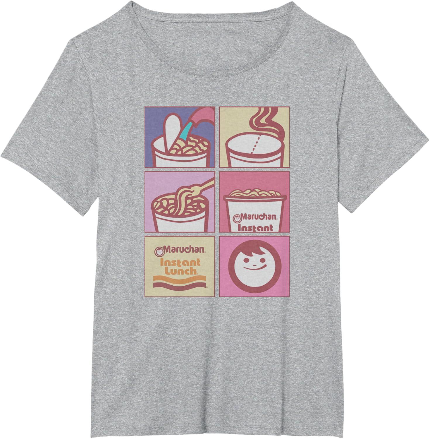 image:imageMaruchan Instant Lunch Boxed Up Cooking Instructions Panel TShirtHeather Grey