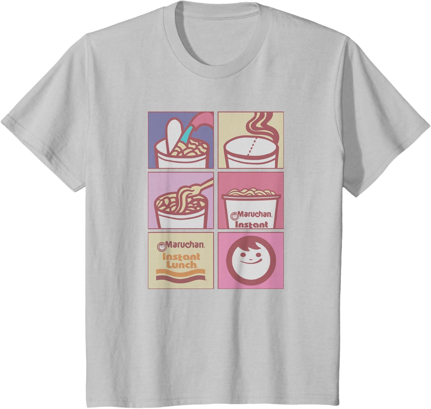 image:imageMaruchan Instant Lunch Boxed Up Cooking Instructions Panel TShirtSilver Grey