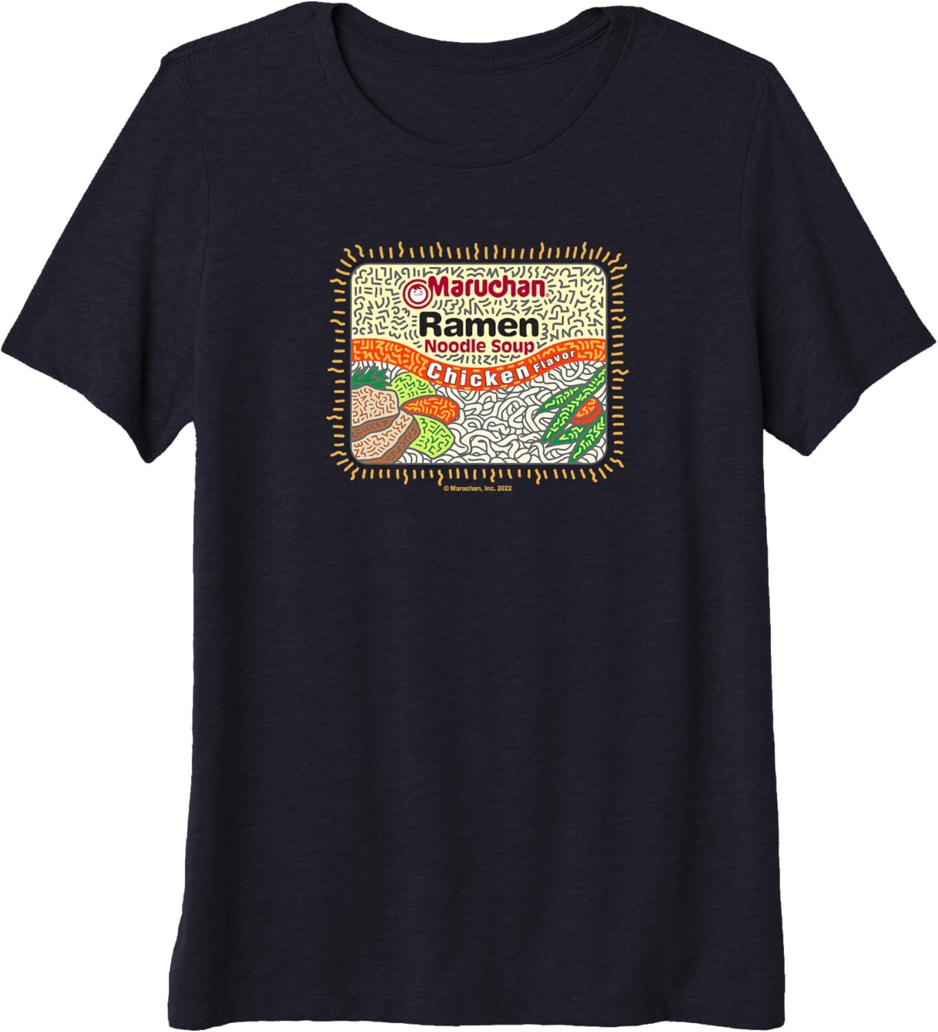 image:imageMaruchan Instant Lunch Chicken Flavor Art Premium TriBlend TShirtNavy Blue