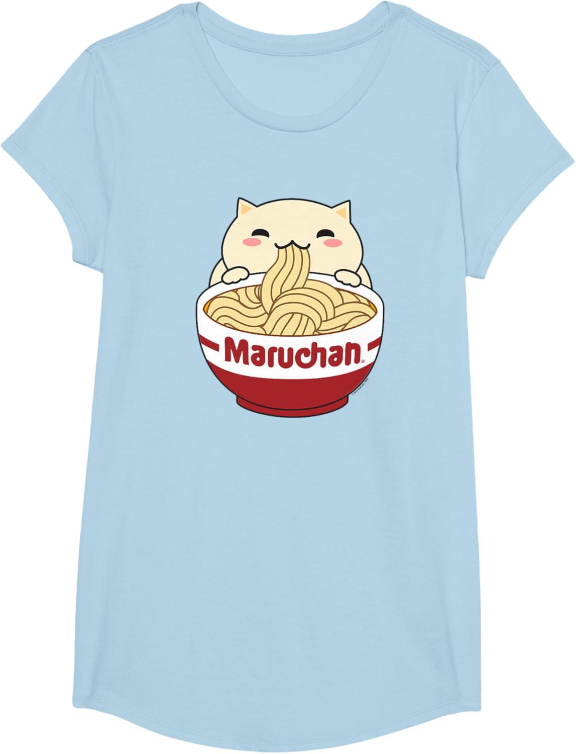image:imageMaruchan Instant Lunch Cute Cat Ramen Bowl Logo TShirtBaby Blue