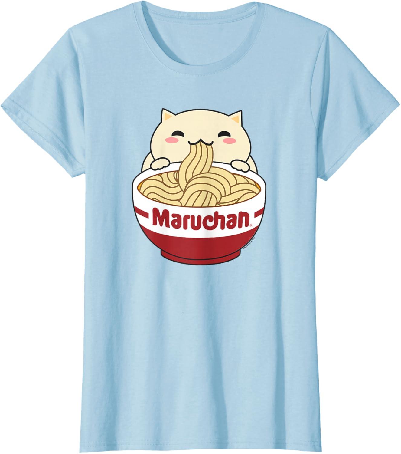 image:imageMaruchan Instant Lunch Cute Cat Ramen Bowl Logo TShirtBaby Blue