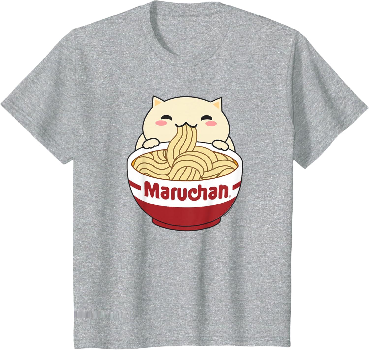 image:imageMaruchan Instant Lunch Cute Cat Ramen Bowl Logo TShirtHeather Grey