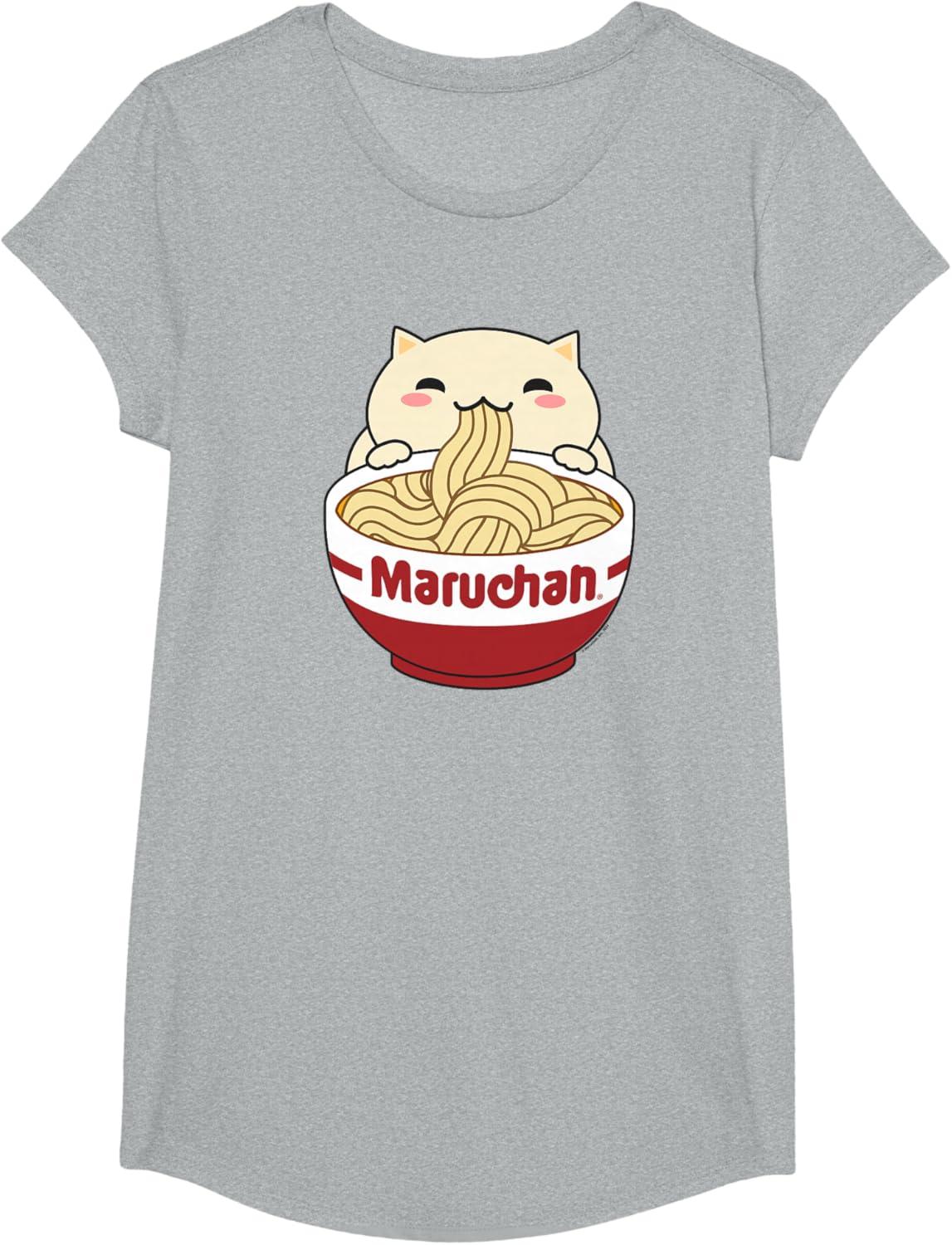 image:imageMaruchan Instant Lunch Cute Cat Ramen Bowl Logo TShirtHeather Grey