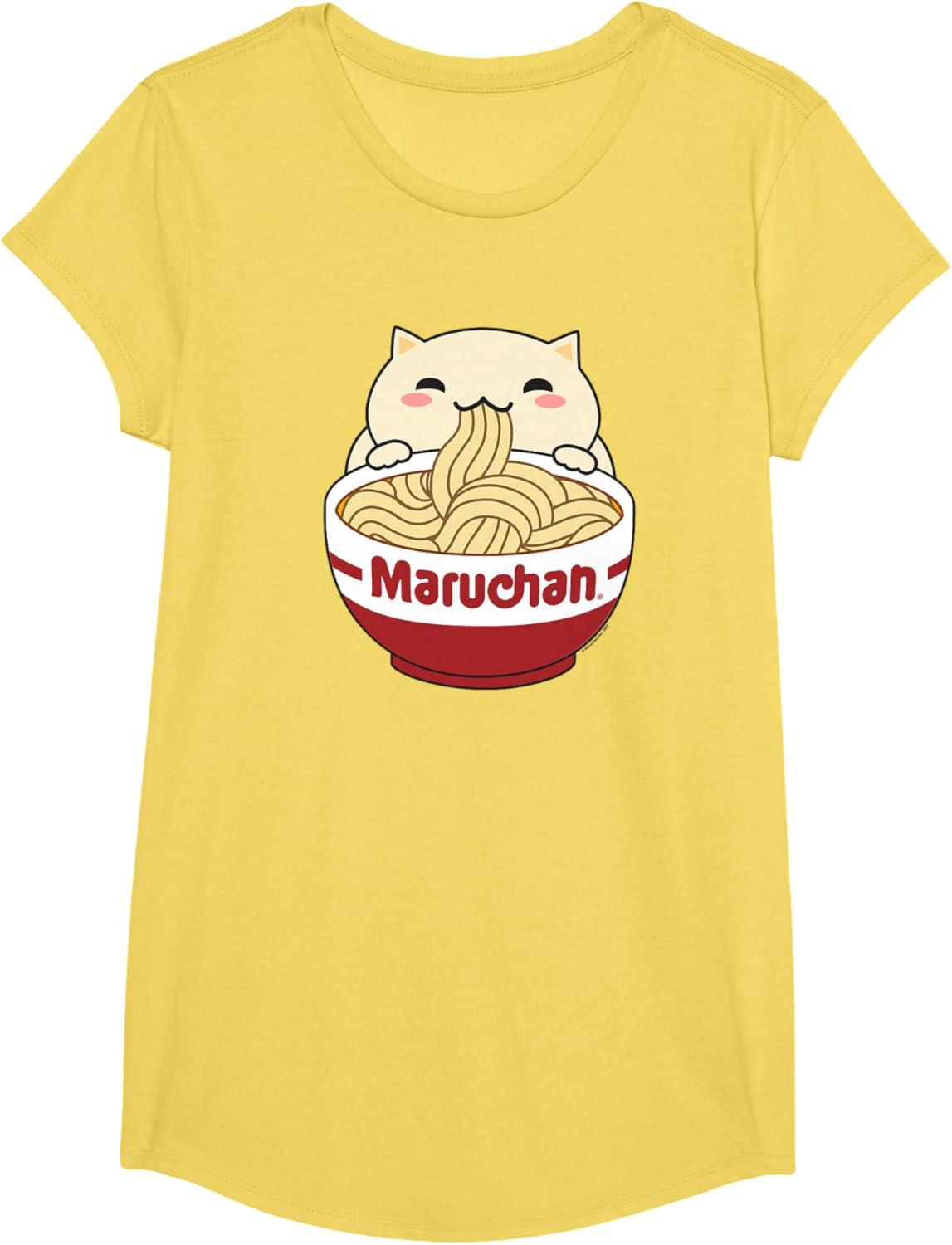image:imageMaruchan Instant Lunch Cute Cat Ramen Bowl Logo TShirtLemon Yellow