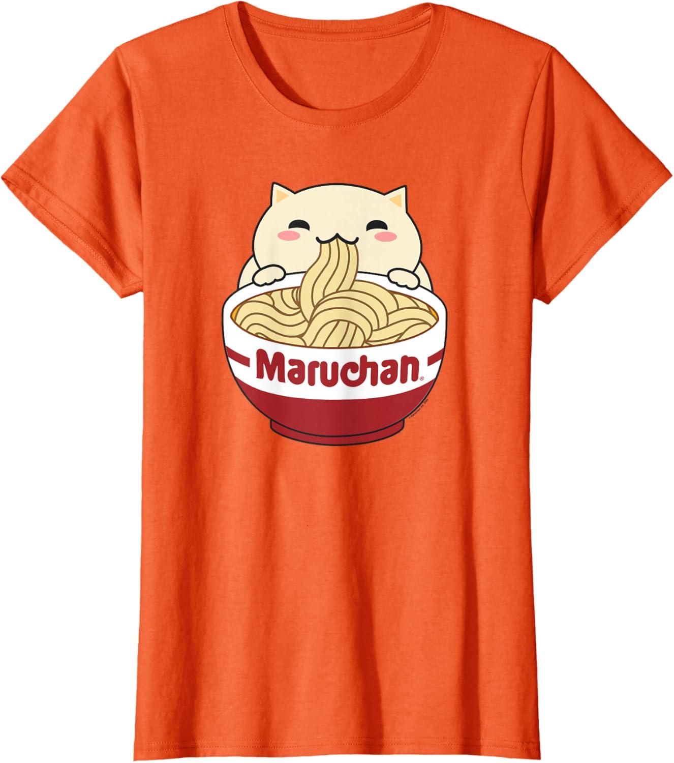image:imageMaruchan Instant Lunch Cute Cat Ramen Bowl Logo TShirtOrange