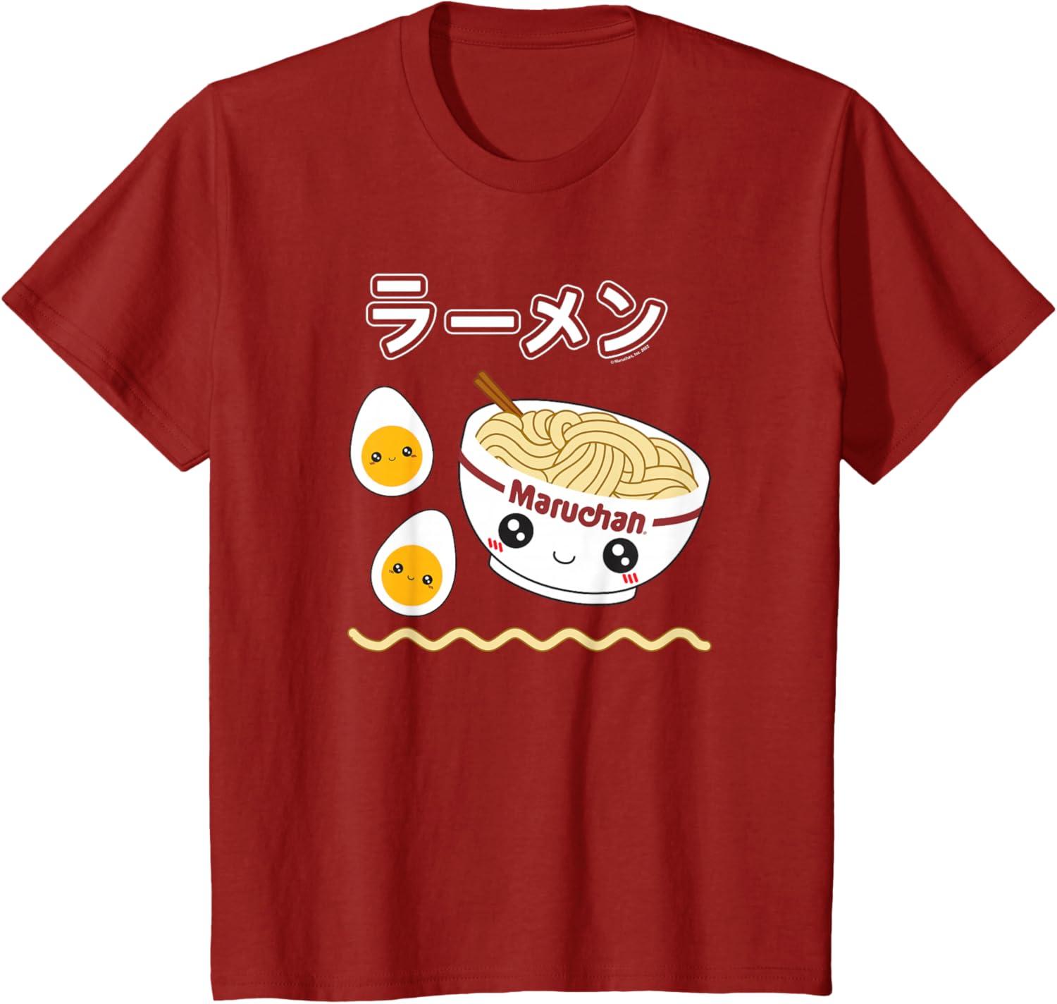image:imageMaruchan Instant Lunch Cute Ramen Japanese Style Logo TShirtCranberry Red