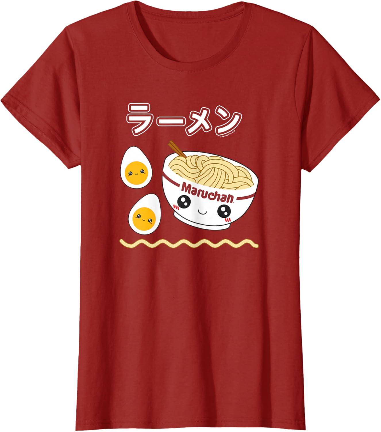 image:imageMaruchan Instant Lunch Cute Ramen Japanese Style Logo TShirtCranberry Red