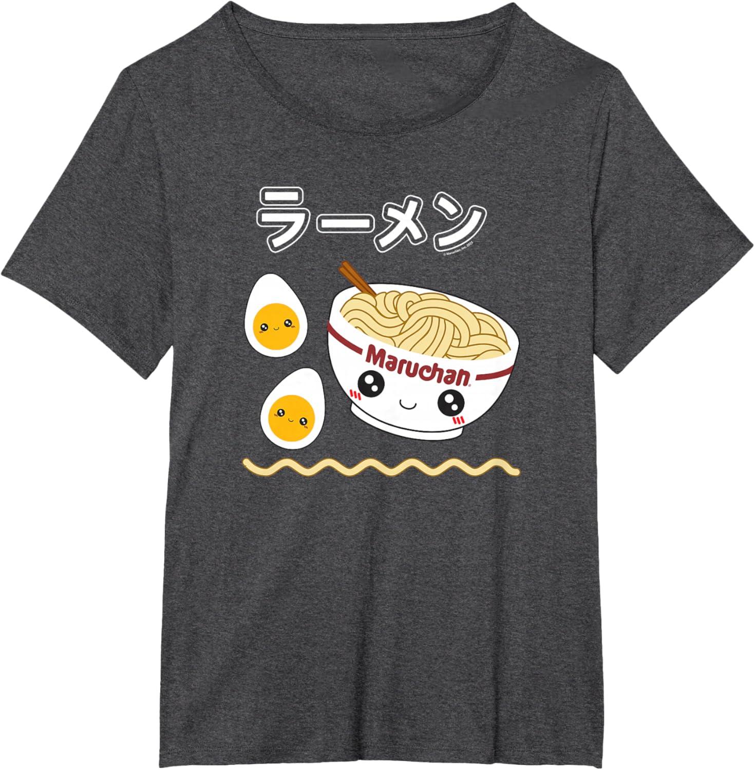 image:imageMaruchan Instant Lunch Cute Ramen Japanese Style Logo TShirtDark Heather Grey