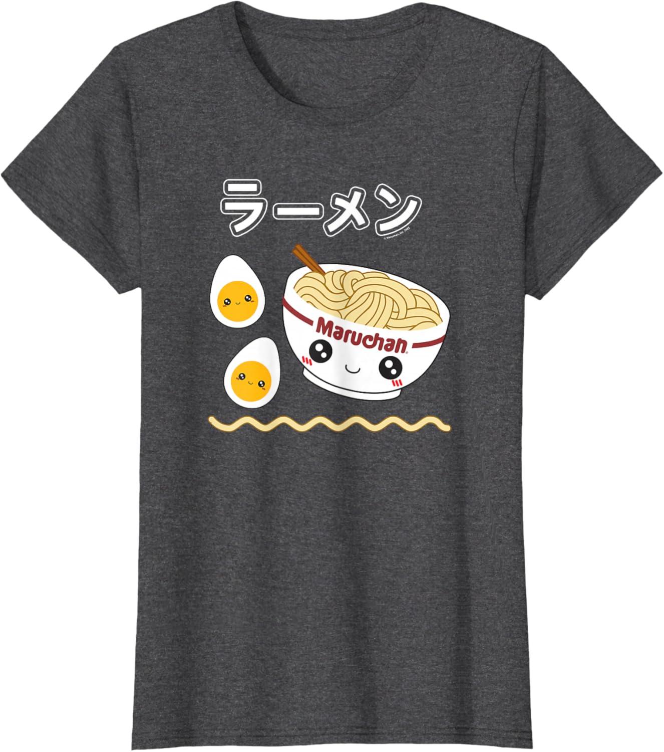 image:imageMaruchan Instant Lunch Cute Ramen Japanese Style Logo TShirtDark Heather Grey