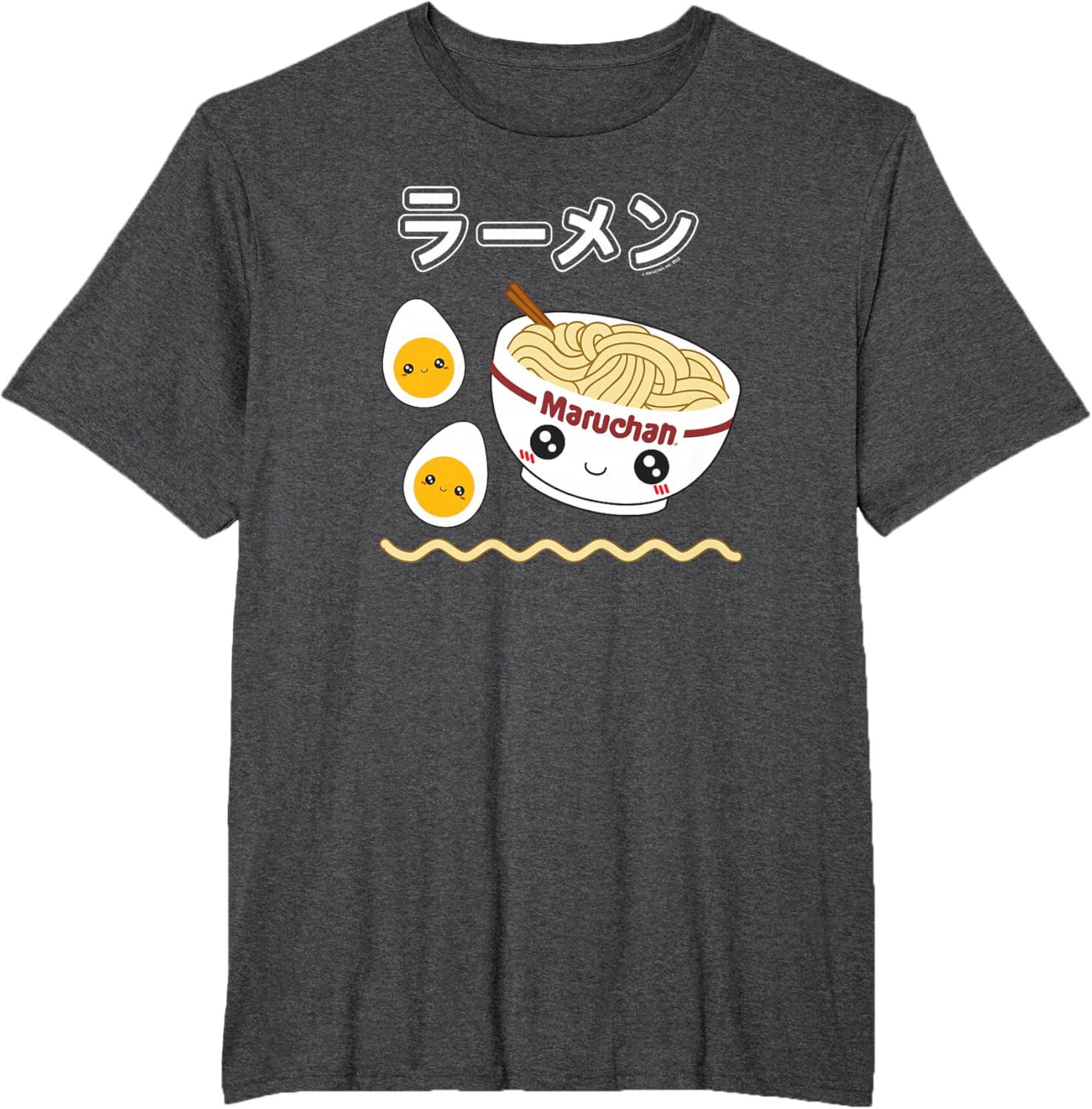 image:imageMaruchan Instant Lunch Cute Ramen Japanese Style Logo TShirtDark Heather Grey