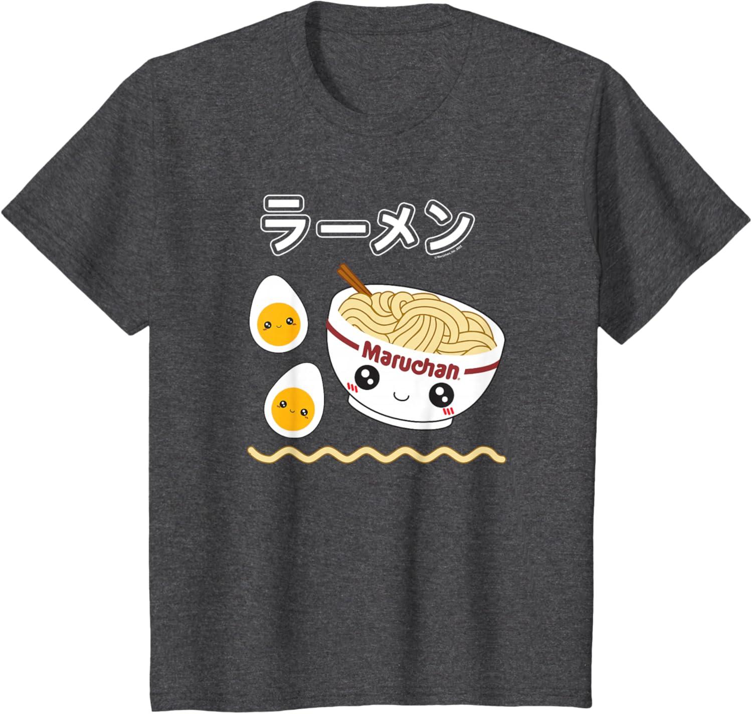 image:imageMaruchan Instant Lunch Cute Ramen Japanese Style Logo TShirtDark Heather Grey