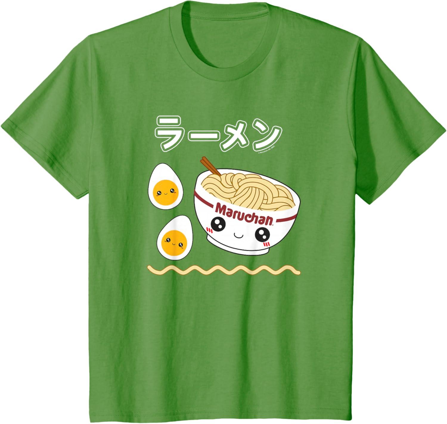 image:imageMaruchan Instant Lunch Cute Ramen Japanese Style Logo TShirtGrass Green