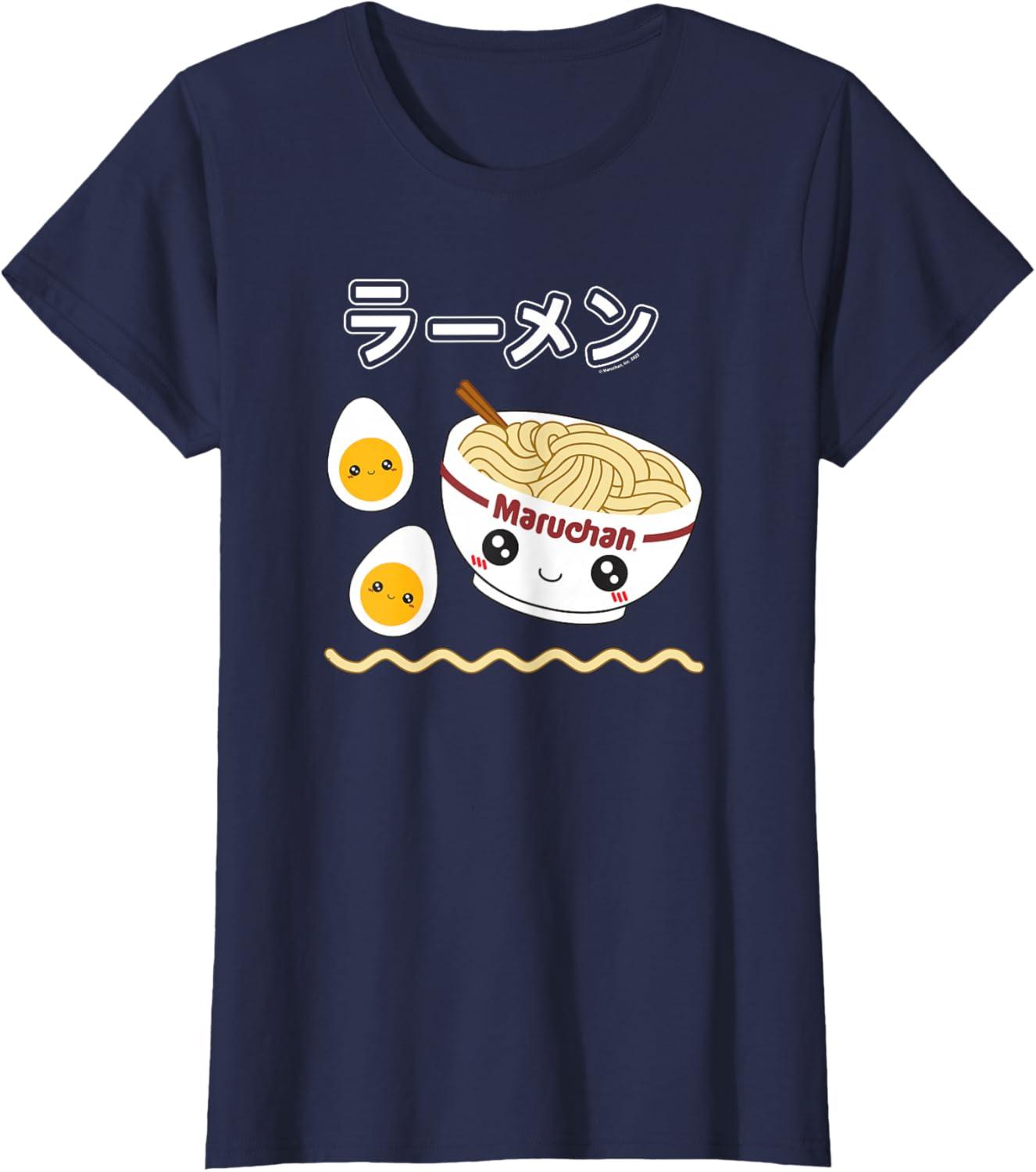 image:imageMaruchan Instant Lunch Cute Ramen Japanese Style Logo TShirtNavy Blue