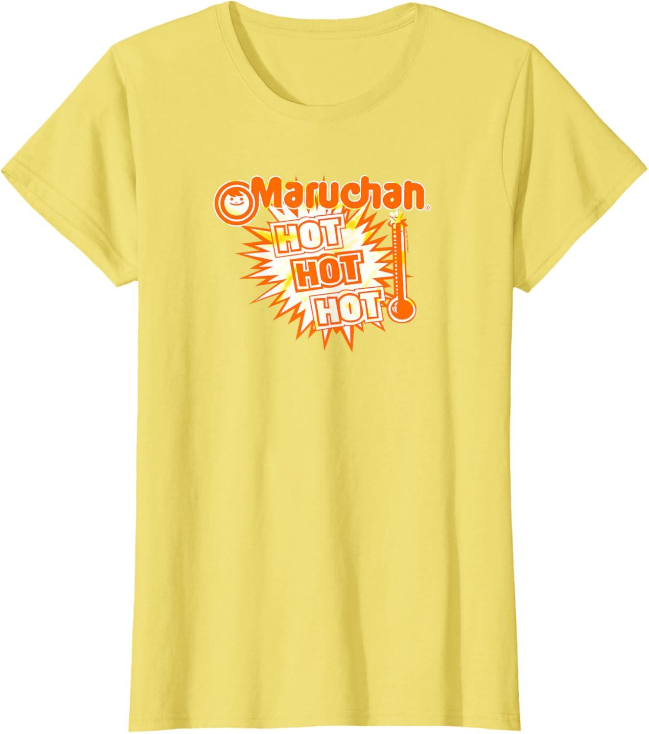 image:imageMaruchan Instant Lunch Hot Hot Hot Thermometer Logo TShirtLemon Yellow