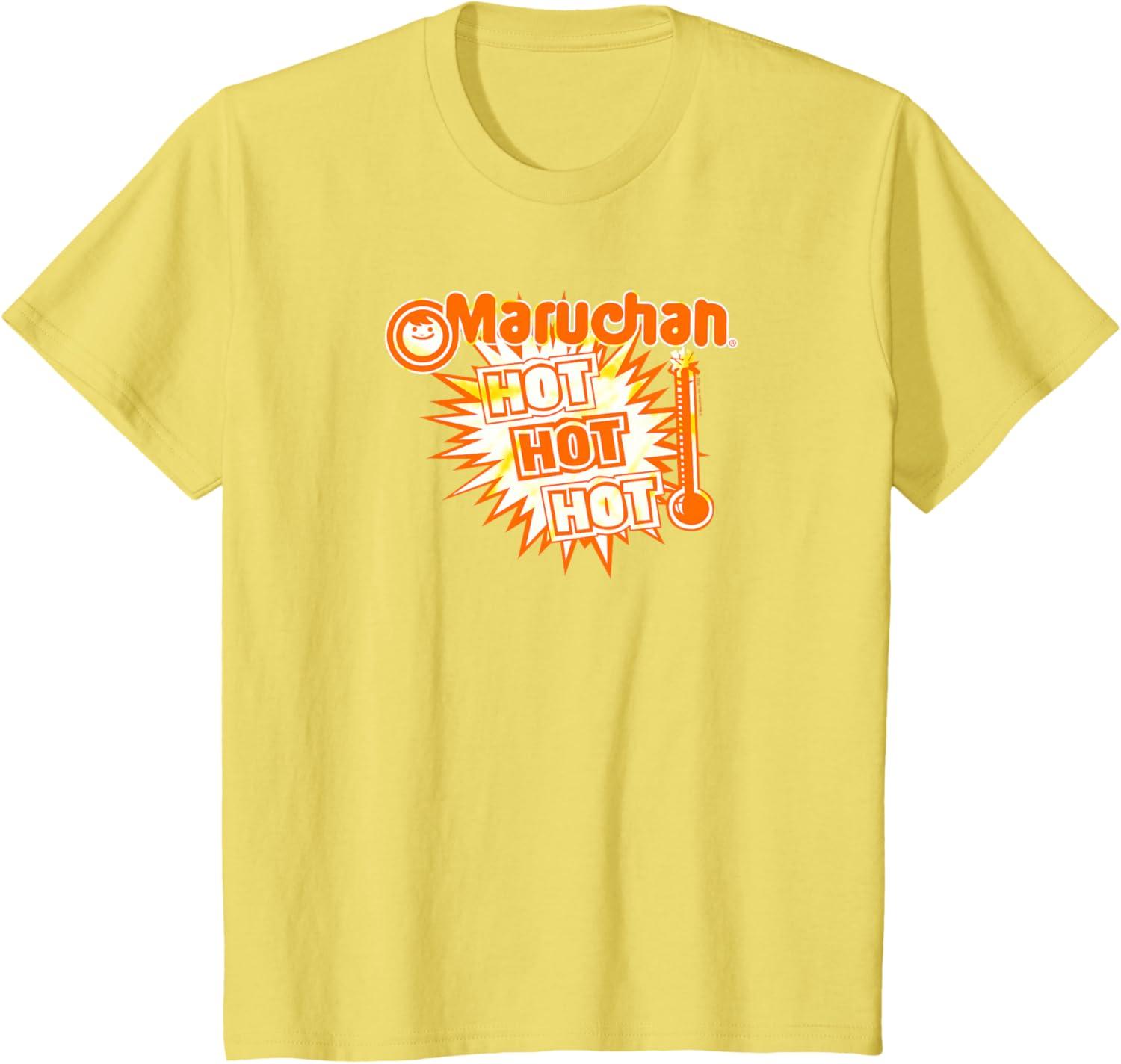 image:imageMaruchan Instant Lunch Hot Hot Hot Thermometer Logo TShirtLemon Yellow