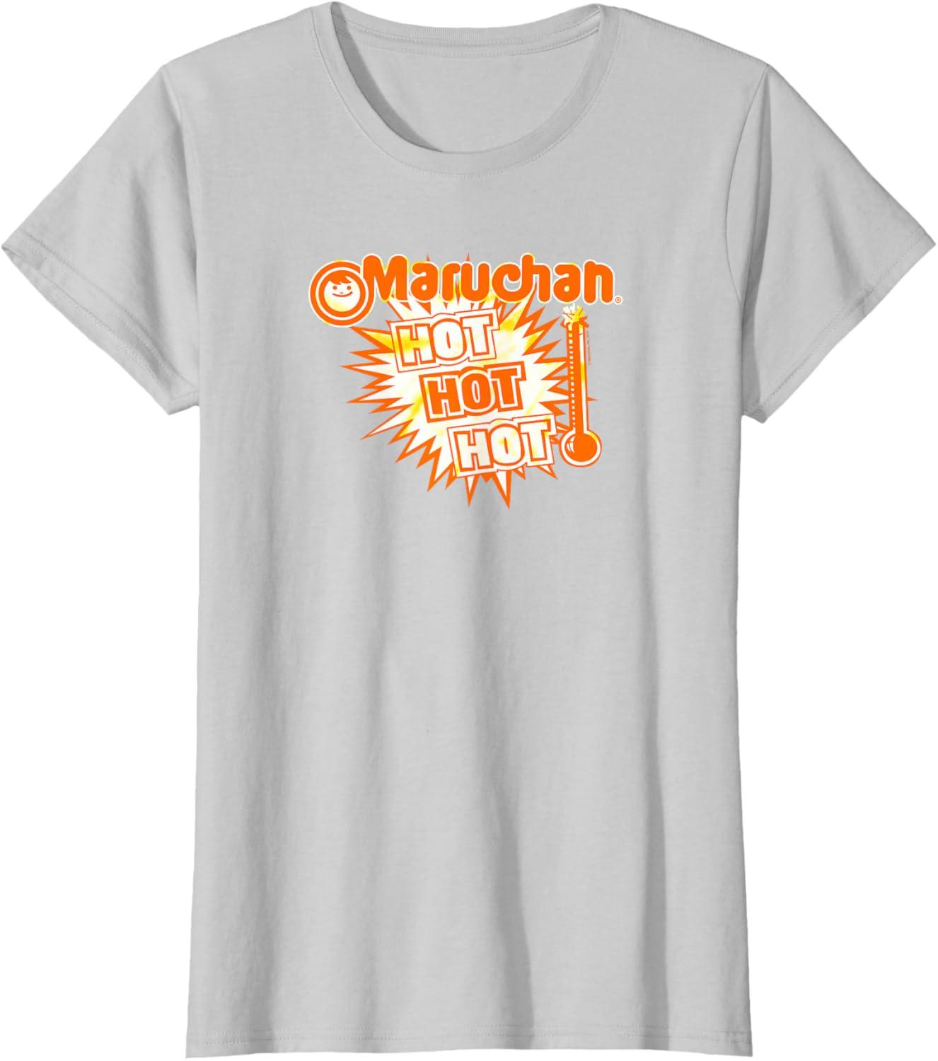 image:imageMaruchan Instant Lunch Hot Hot Hot Thermometer Logo TShirtSilver Grey