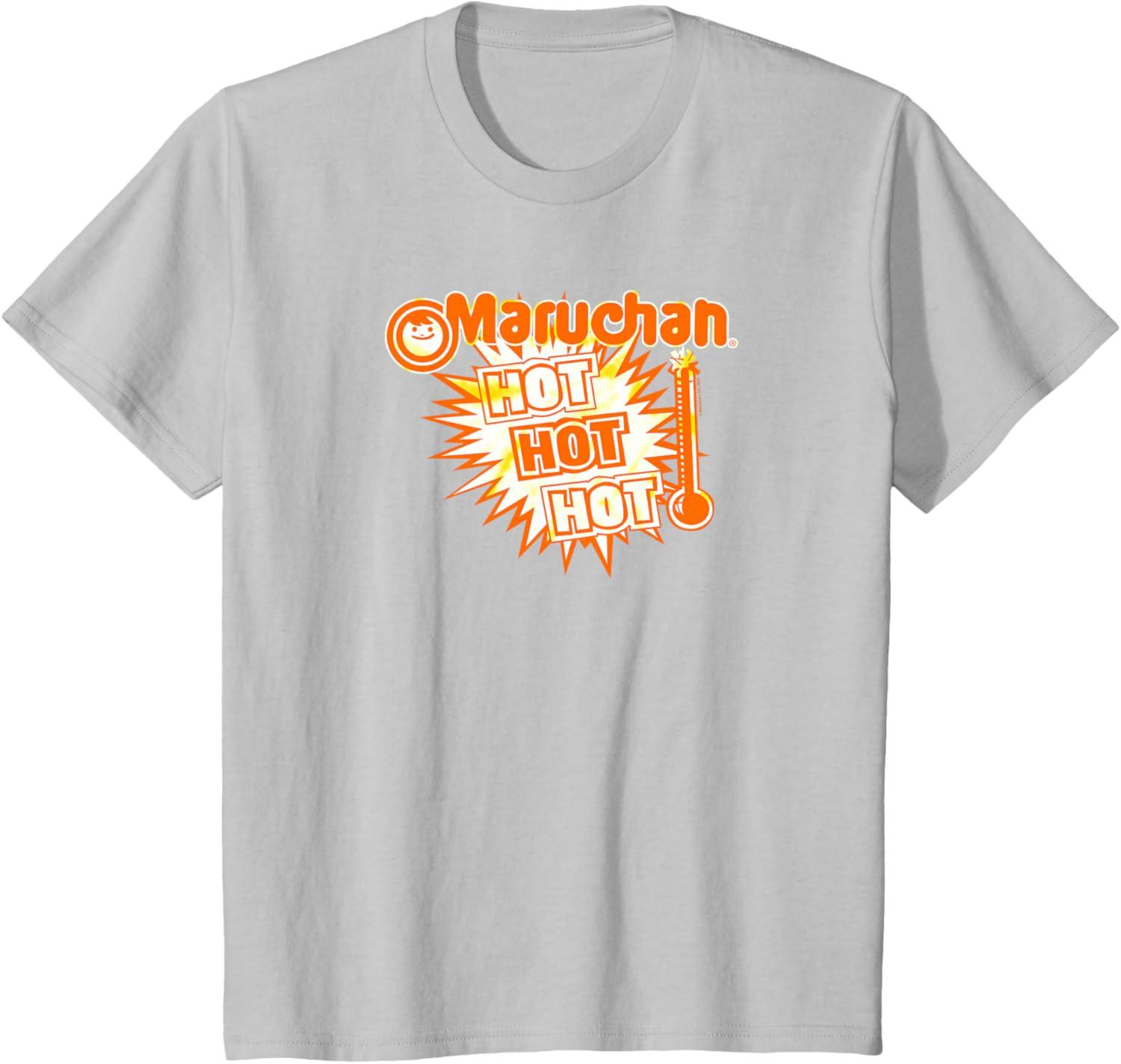 image:imageMaruchan Instant Lunch Hot Hot Hot Thermometer Logo TShirtSilver Grey