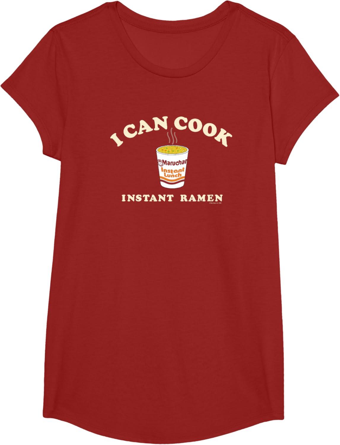 image:imageMaruchan Instant Lunch I Can Cook Instant Ramen Cup Logo TShirtCranberry Red