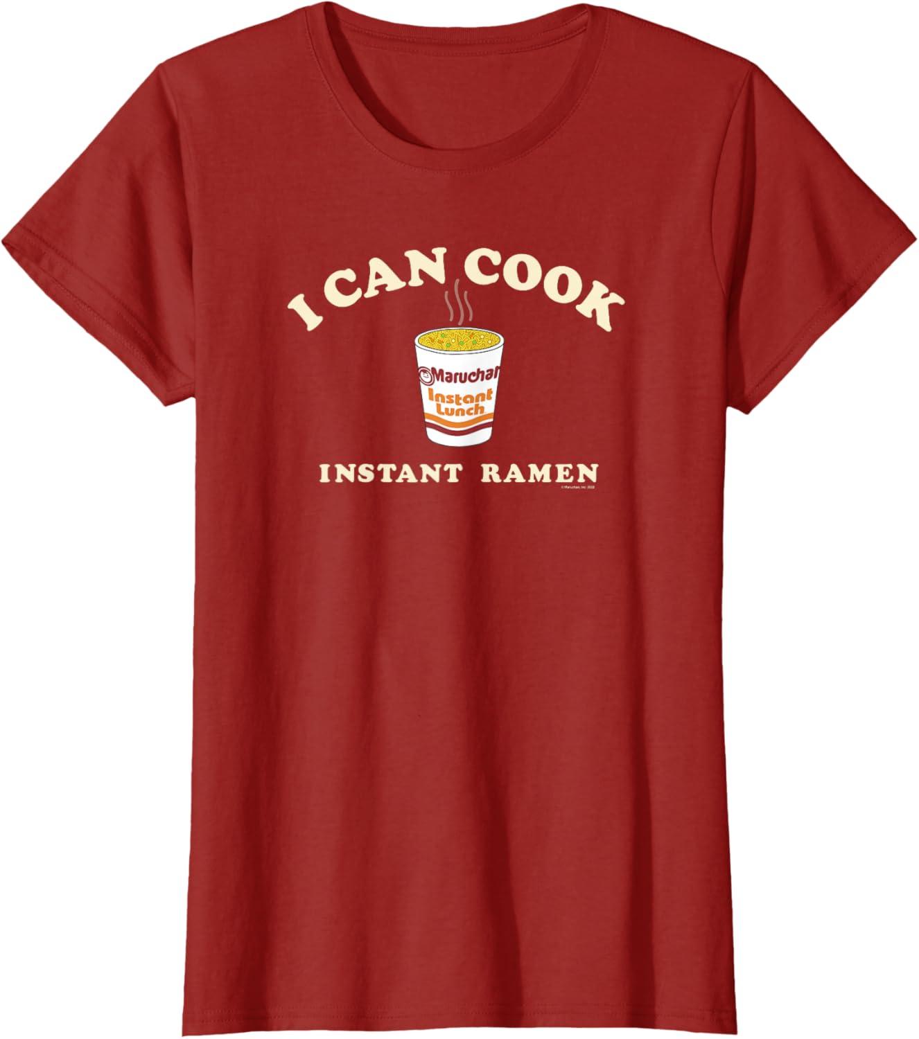 image:imageMaruchan Instant Lunch I Can Cook Instant Ramen Cup Logo TShirtCranberry Red