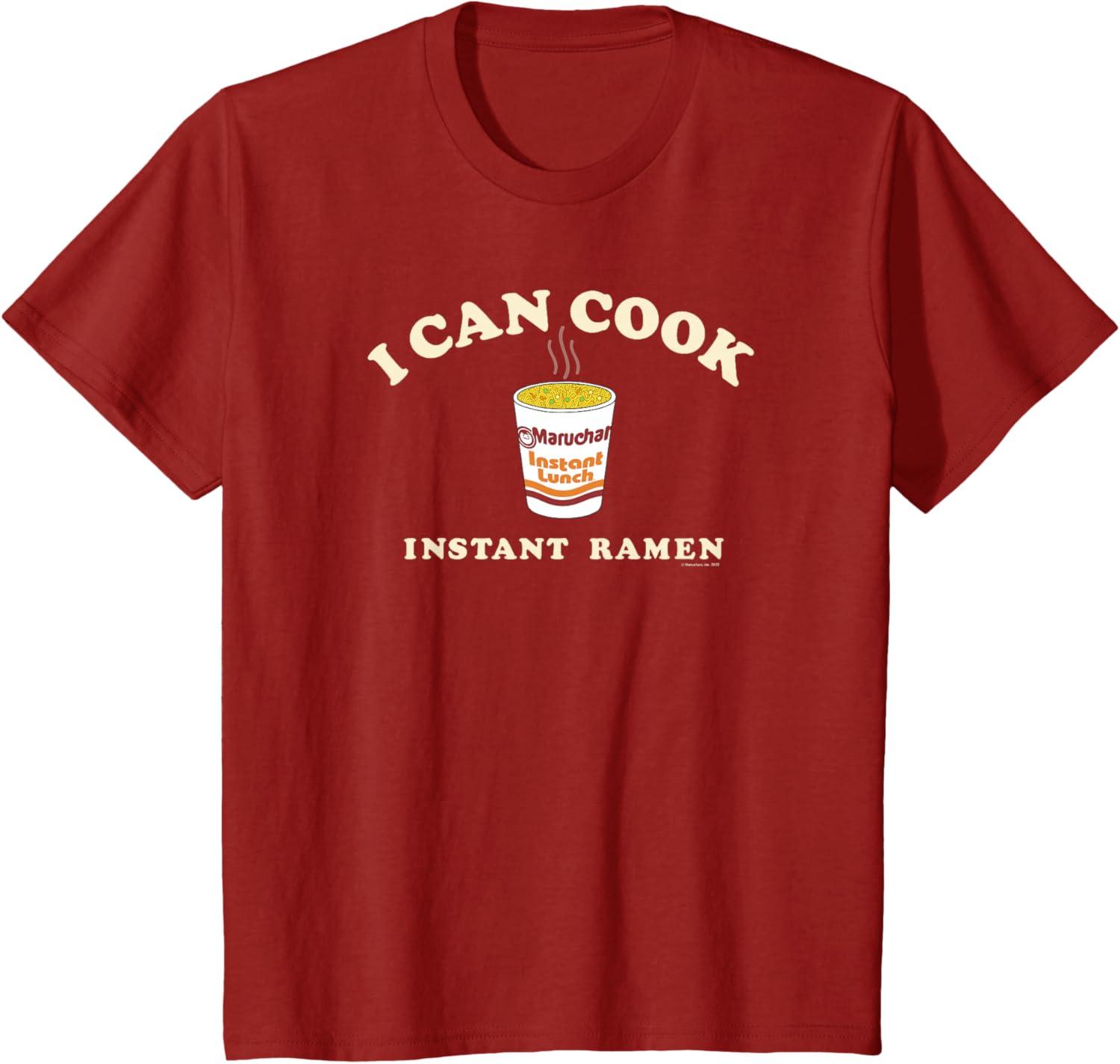 image:imageMaruchan Instant Lunch I Can Cook Instant Ramen Cup Logo TShirtCranberry Red