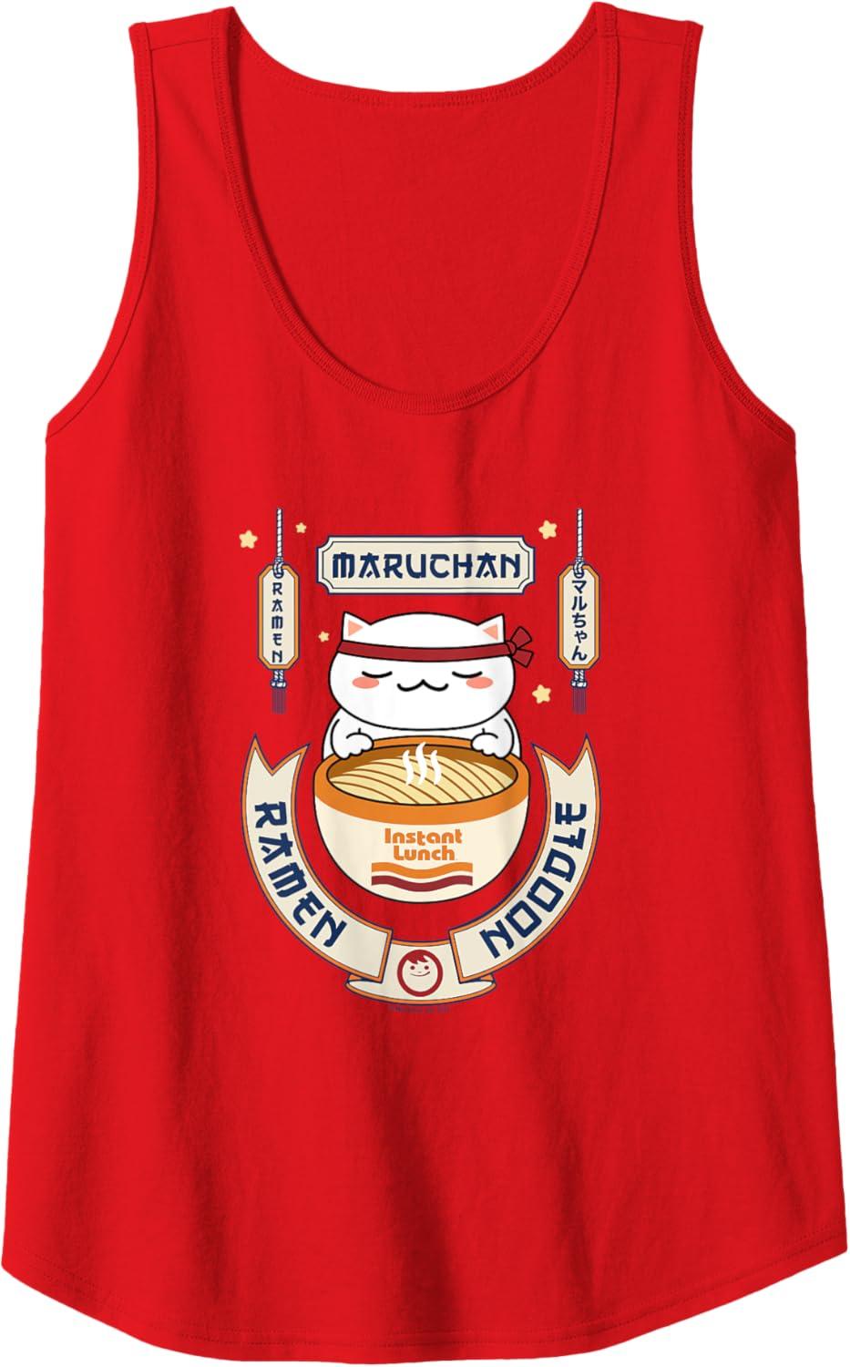 image:imageMaruchan Instant Lunch Kawaii Cat Ramen Noodle Bowl Tank TopRed