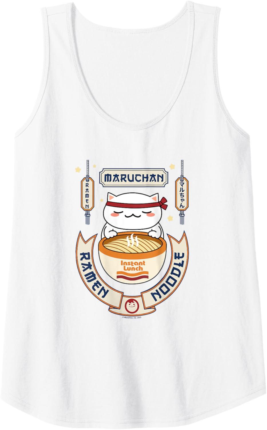 image:imageMaruchan Instant Lunch Kawaii Cat Ramen Noodle Bowl Tank TopWhite