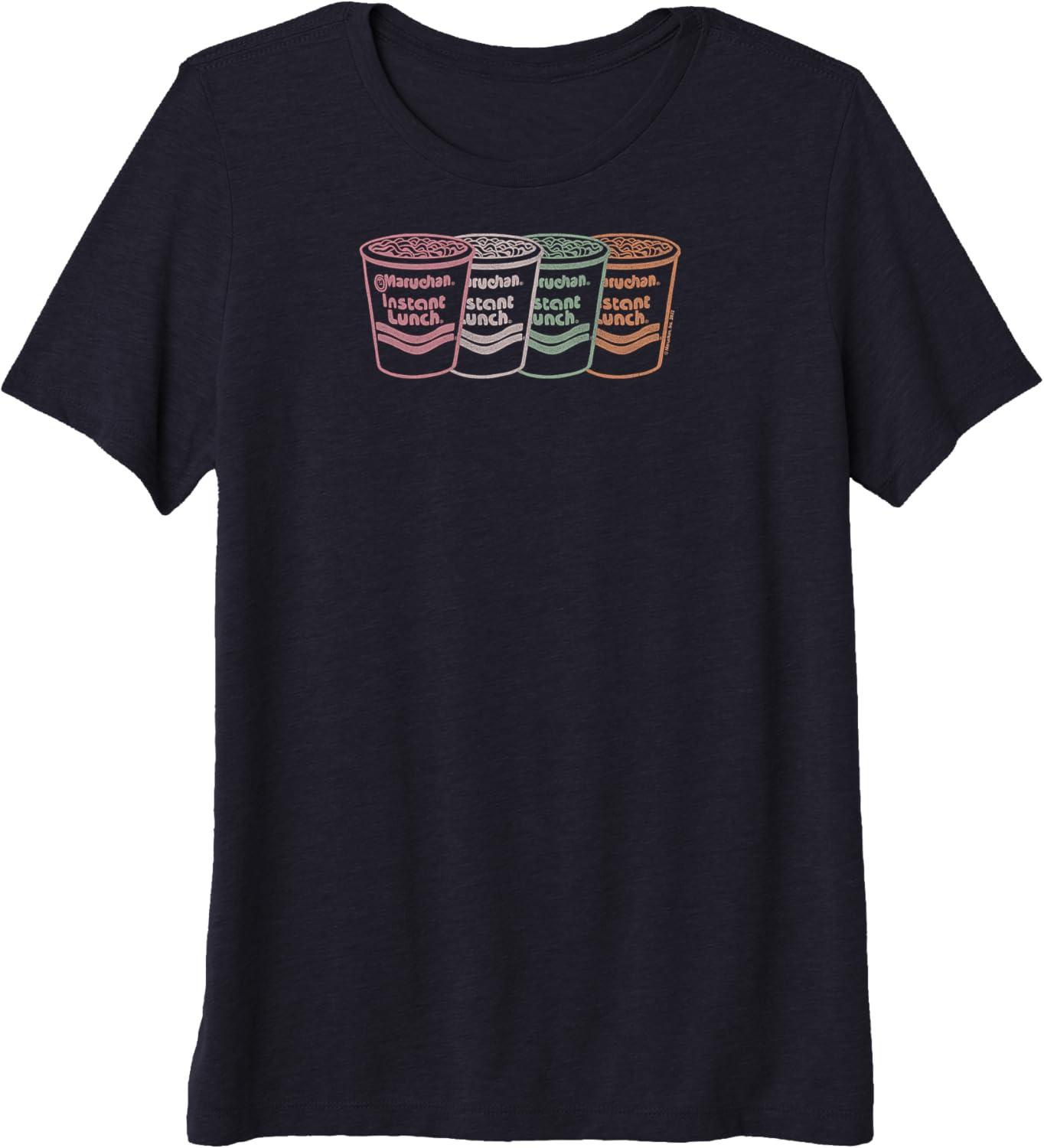 image:imageMaruchan Instant Lunch Multi Cups Colorful Line Art Premium TShirtNavy Blue