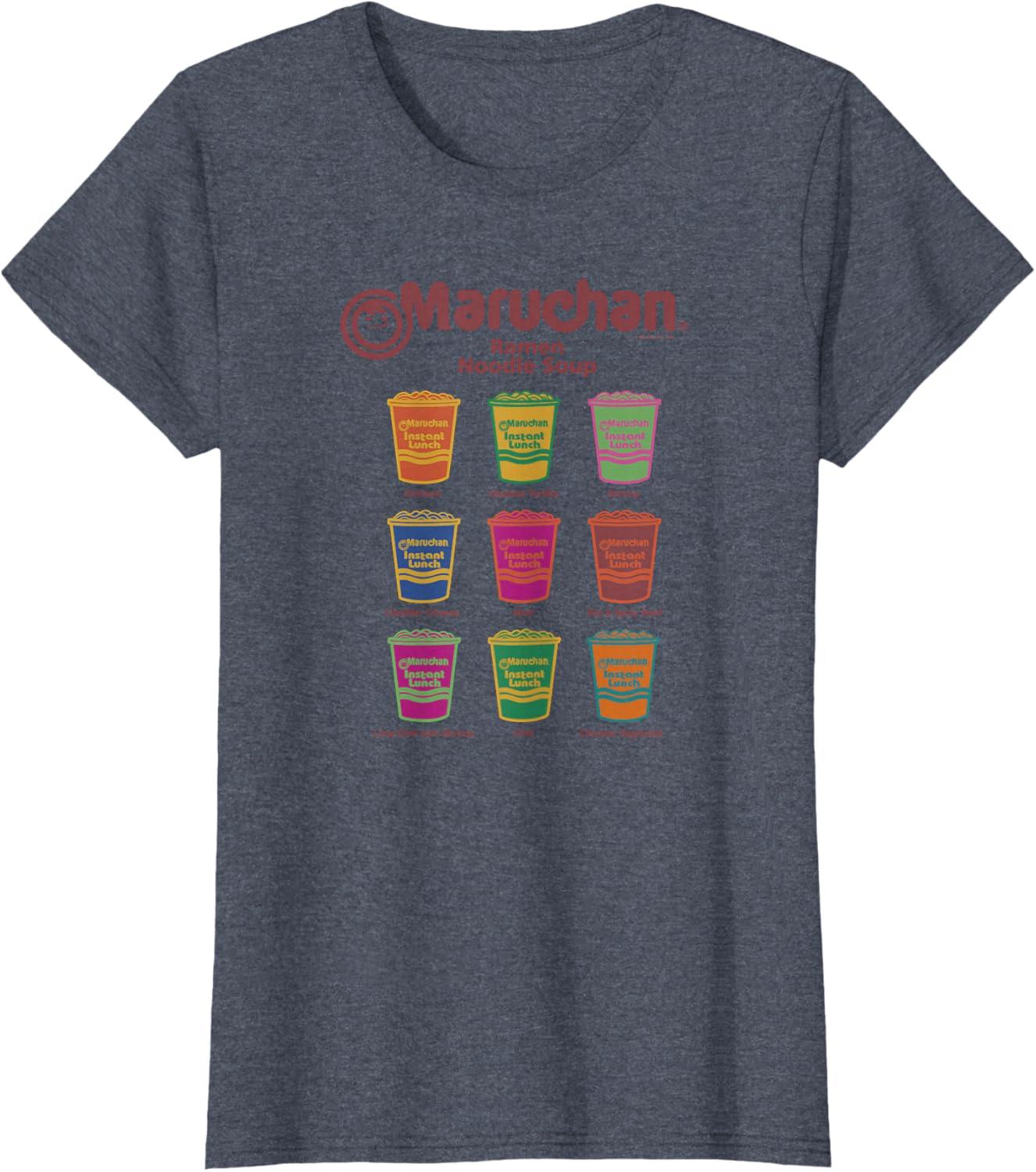 image:imageMaruchan Instant Lunch Noodle Cup Flavors Colour Pop TShirtHeather Blue
