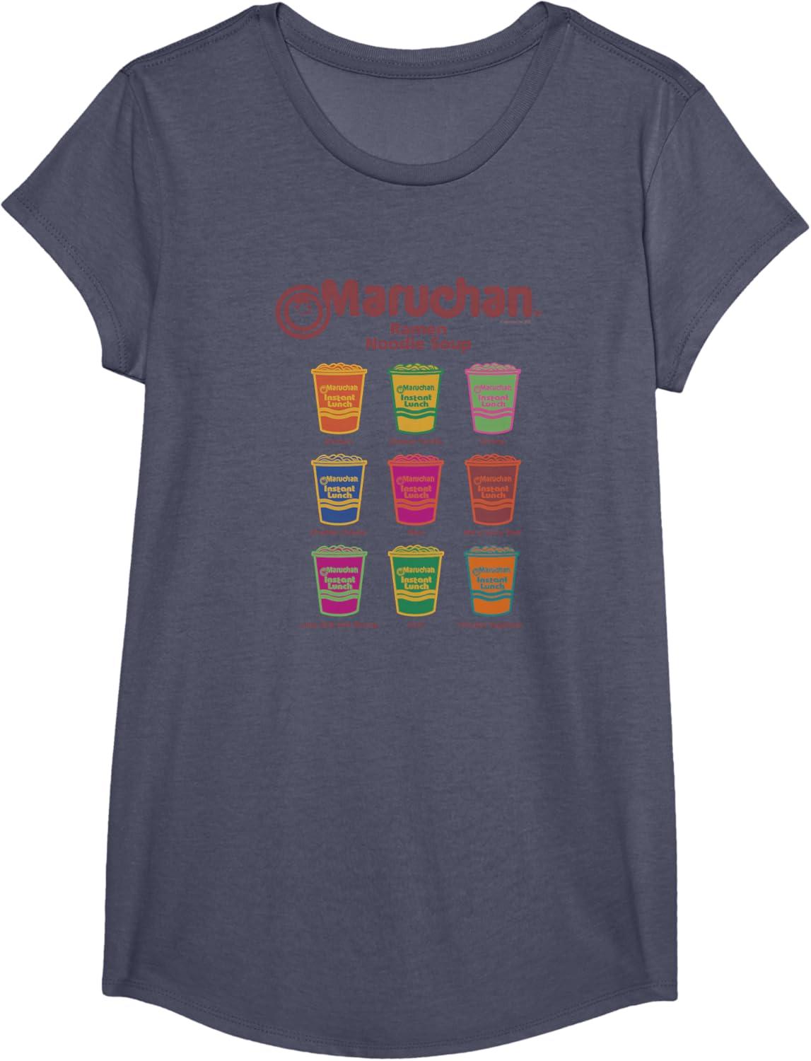 image:imageMaruchan Instant Lunch Noodle Cup Flavors Colour Pop TShirtHeather Blue