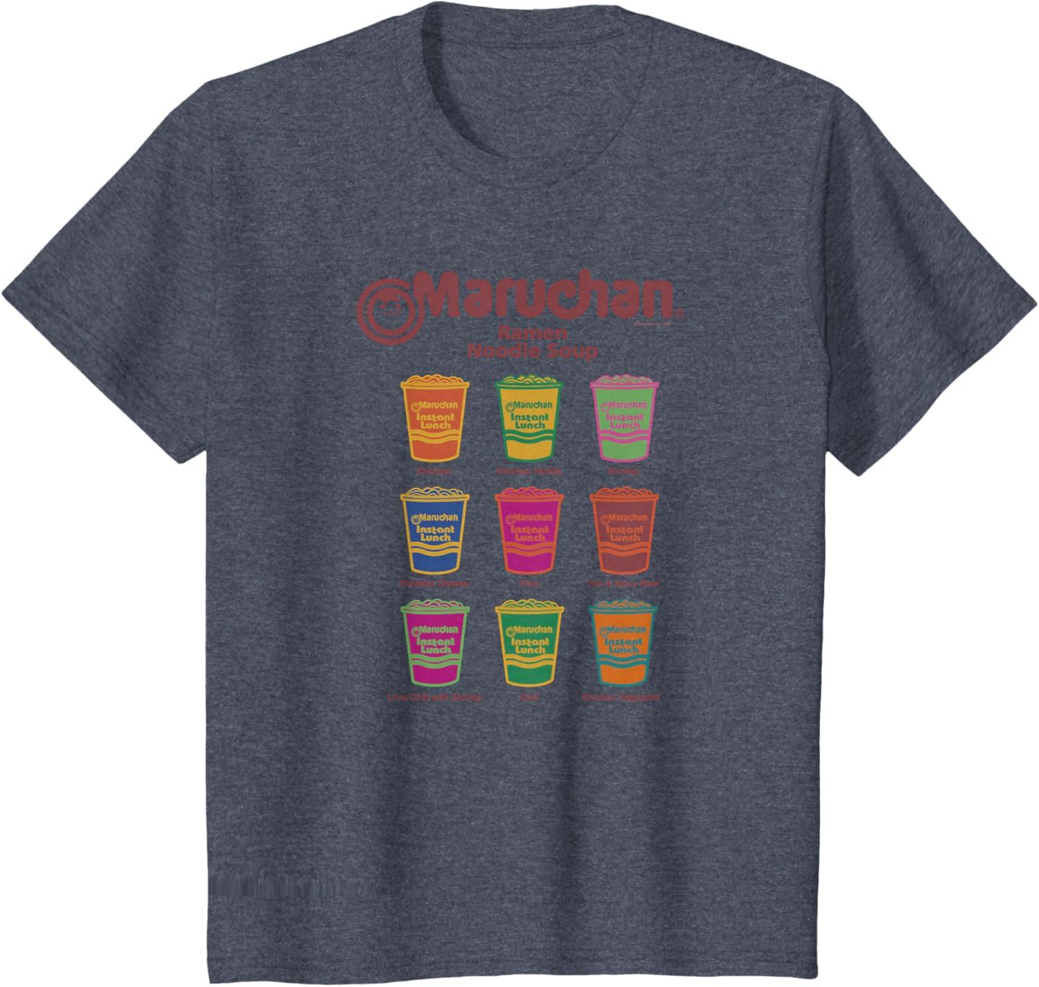 image:imageMaruchan Instant Lunch Noodle Cup Flavors Colour Pop TShirtHeather Blue